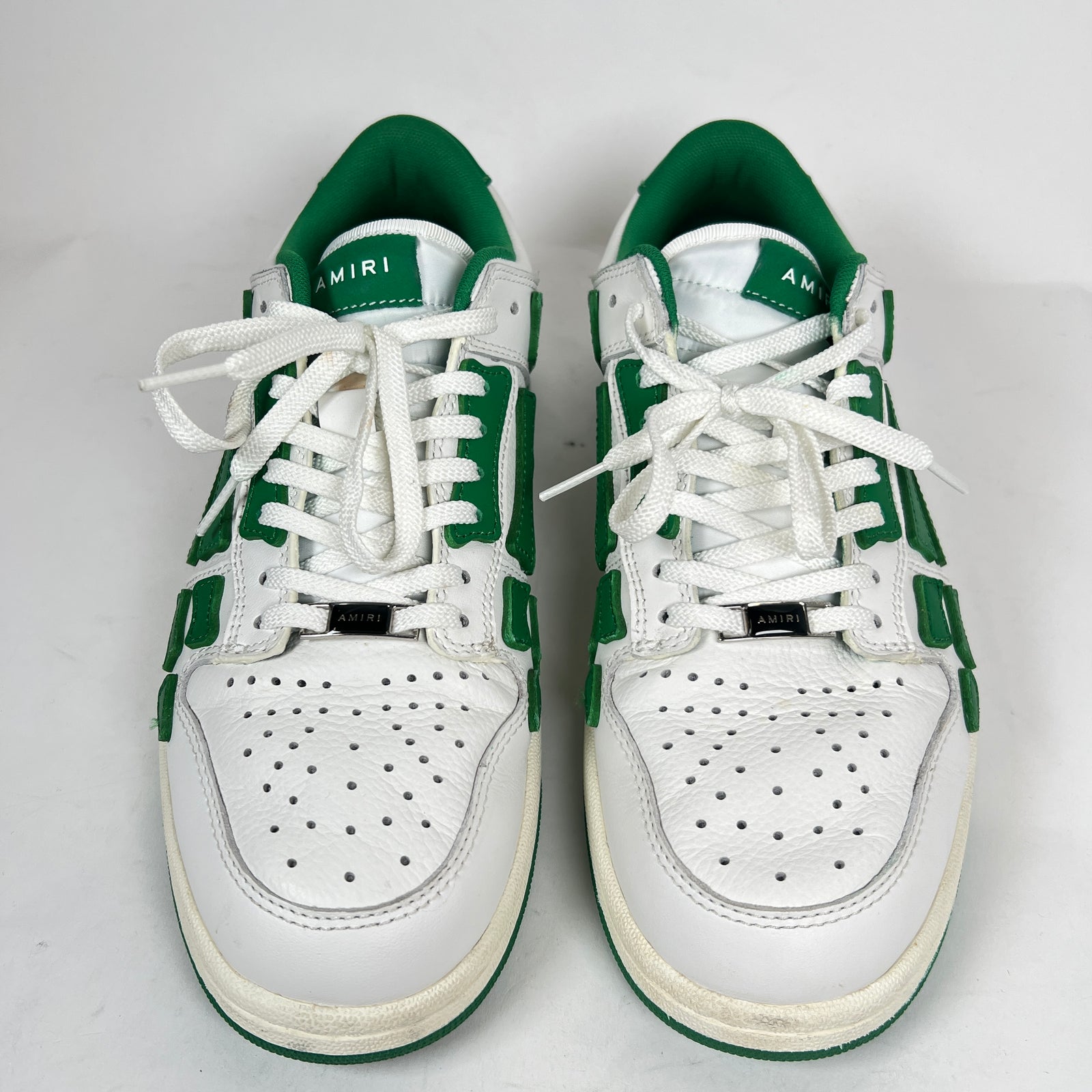 Amiri White/Green Skel Low-Top Sneaker Size 43