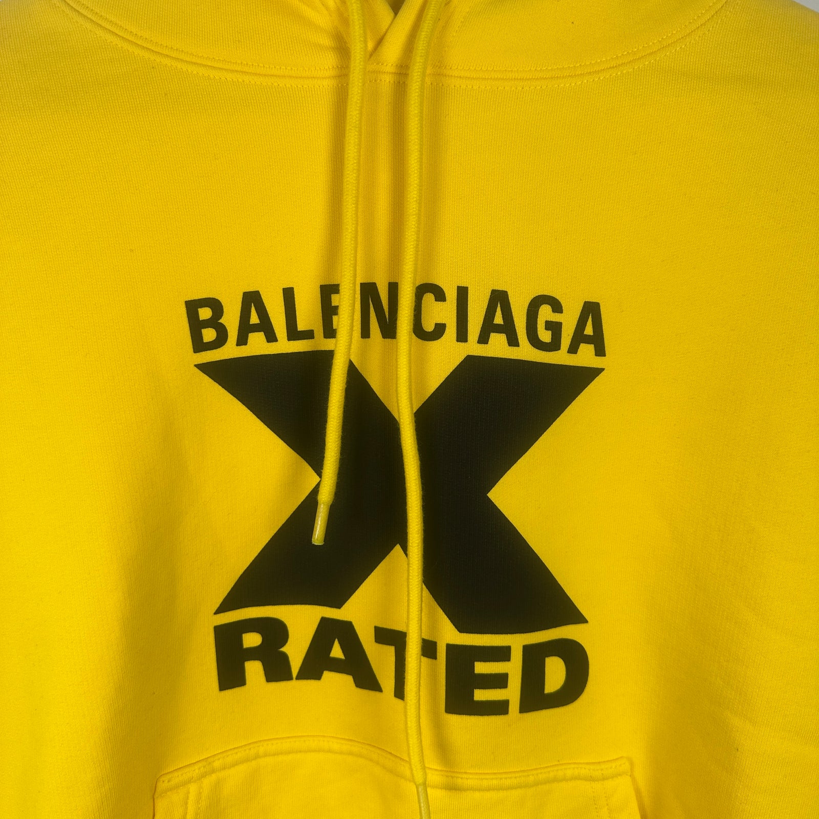 Balenciaga Yellow X Rated Womens Hoodie Size S