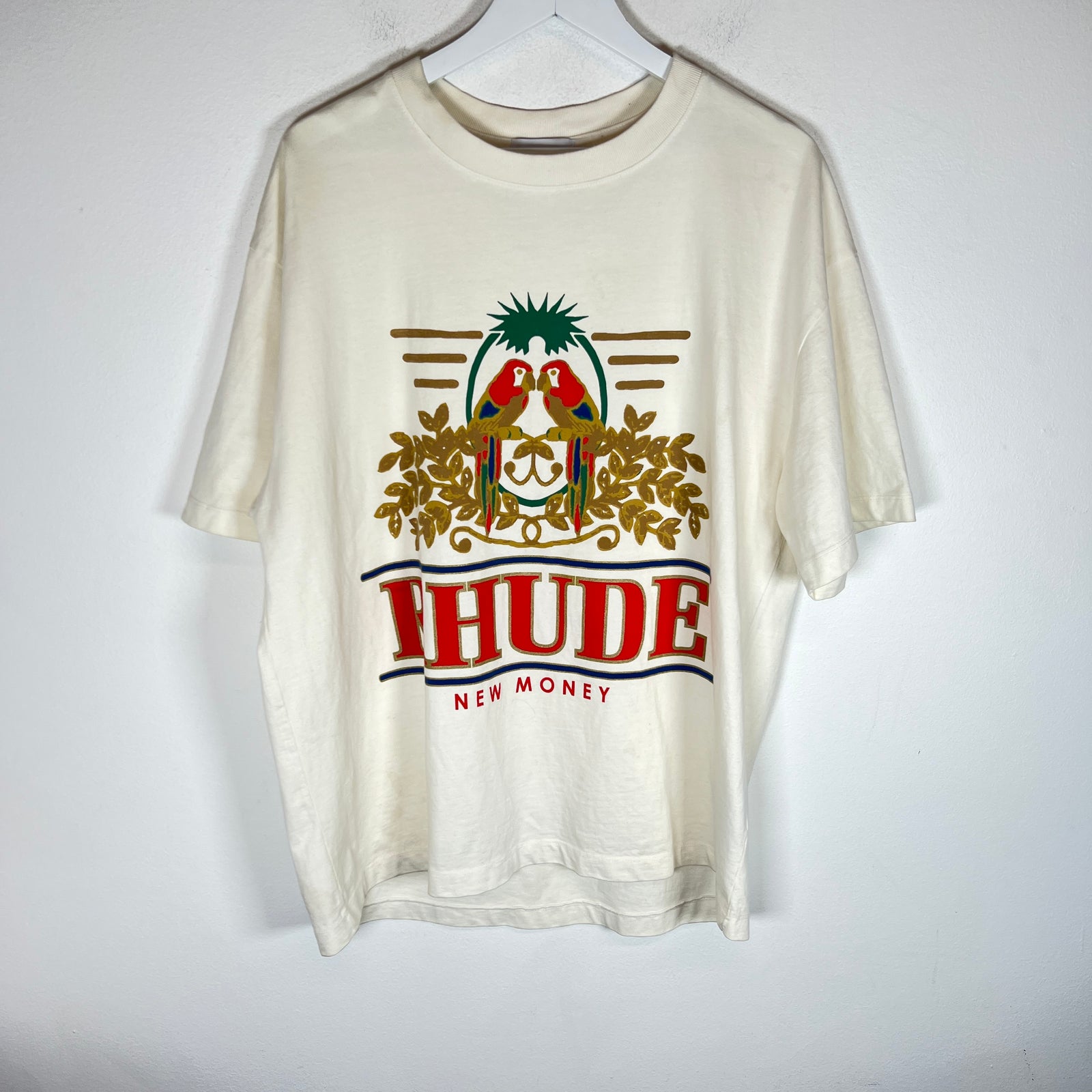 Rhude Cream New Money Logo T-Shirt Size M