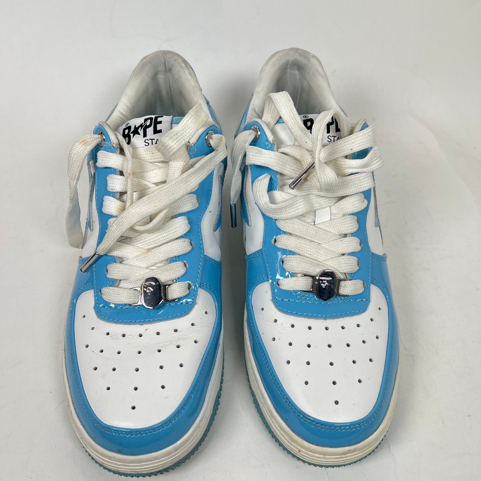 Bape Light Blue Patent Leather Bapesta Sneaker Size 9.5