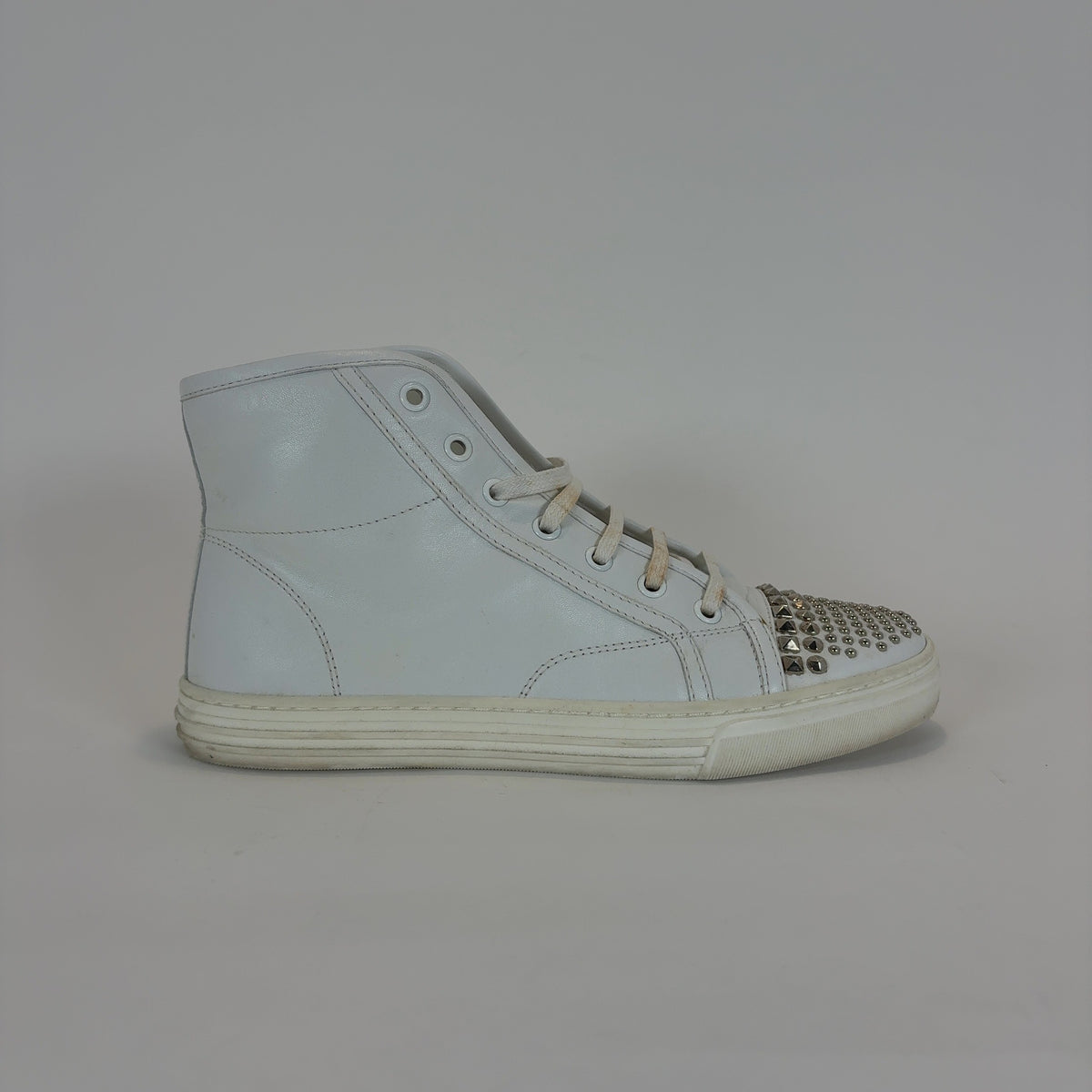Gucci Studded White Hightop Sneakers