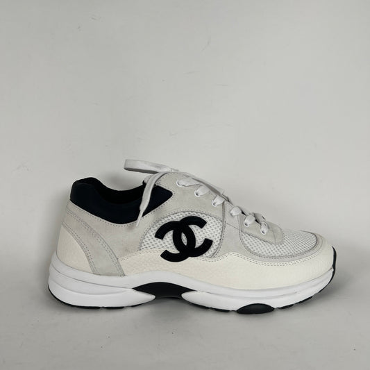 Chanel White CC Sneakers 41.5