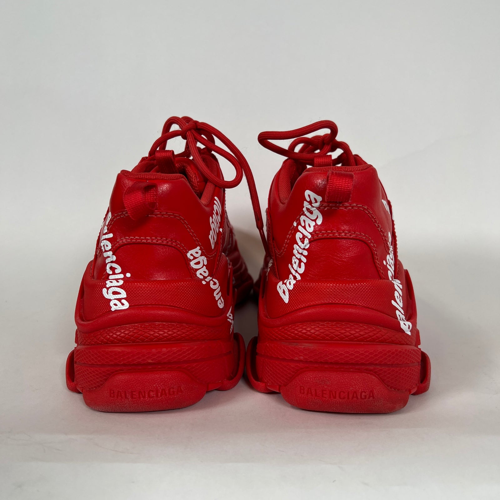 Balenciaga Triple S Red All Over Logo Size 42