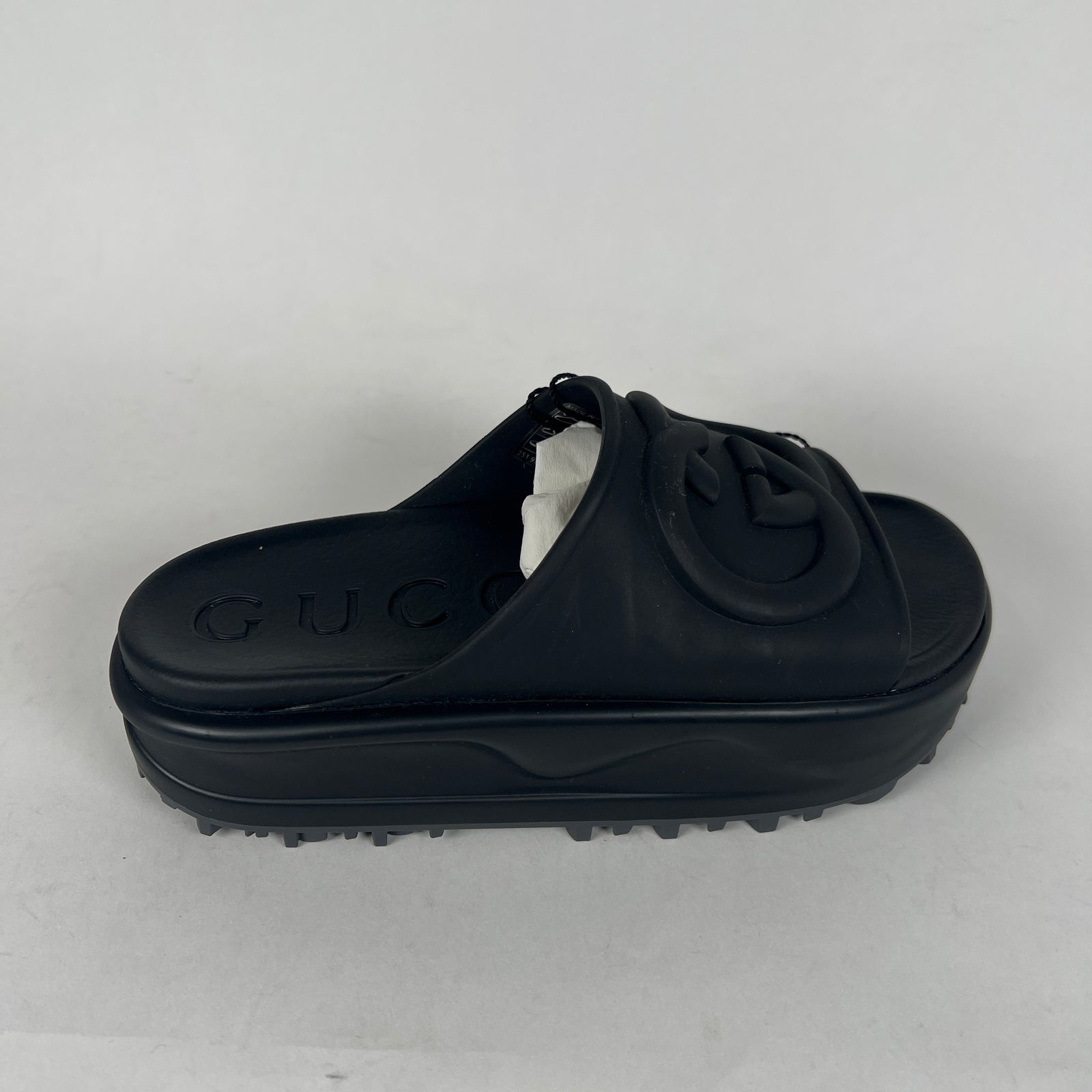 Gucci Interlocking G Slide Sandel Black Size 36