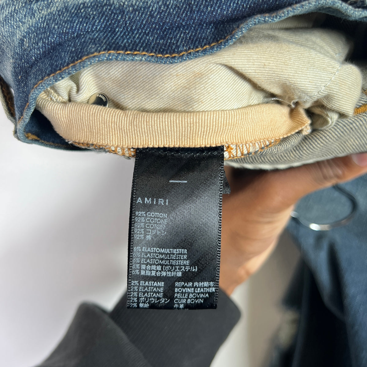 Amiri Deep Classic MX1 Black Patch Denim Jeans