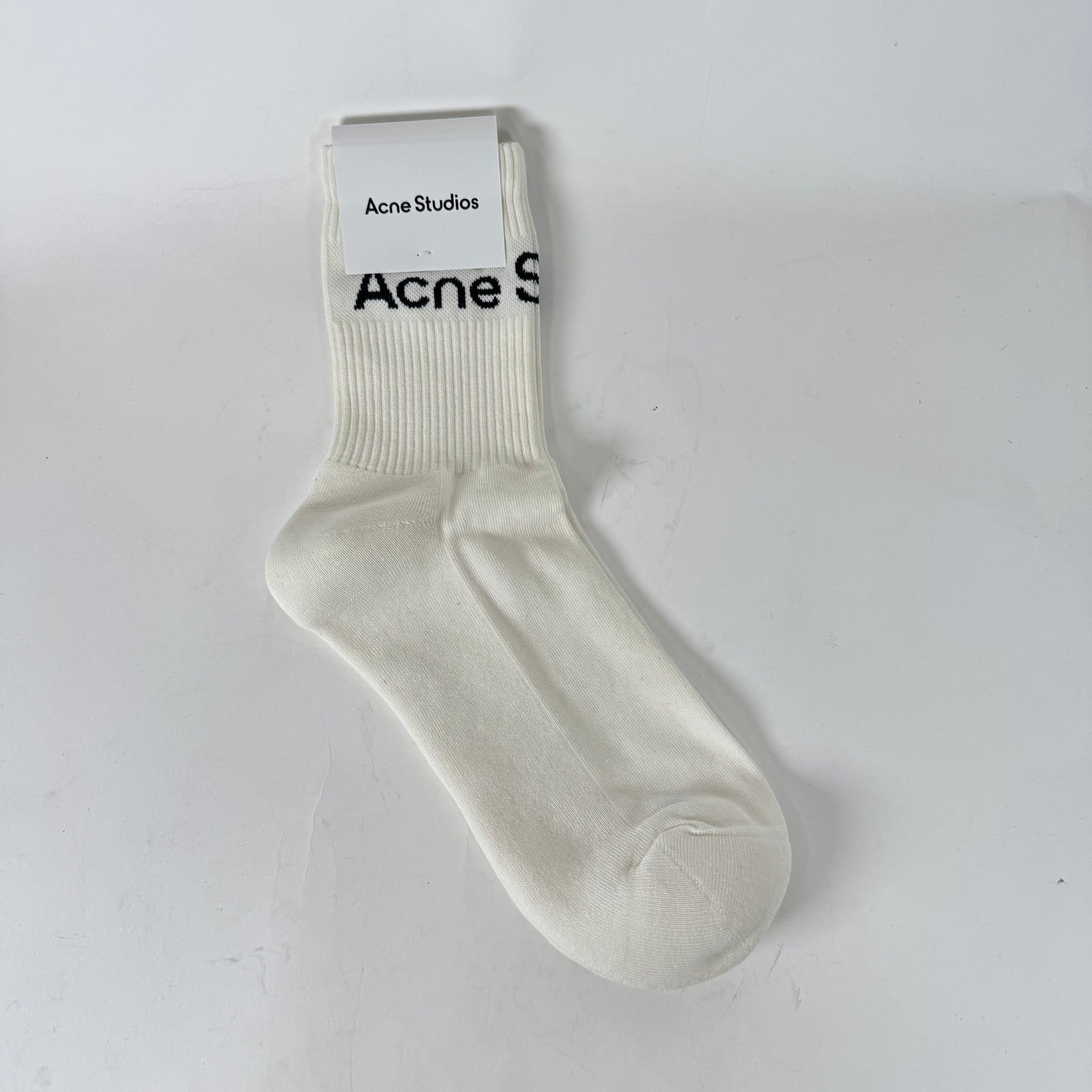 Acne Studios Cream Logo Socks