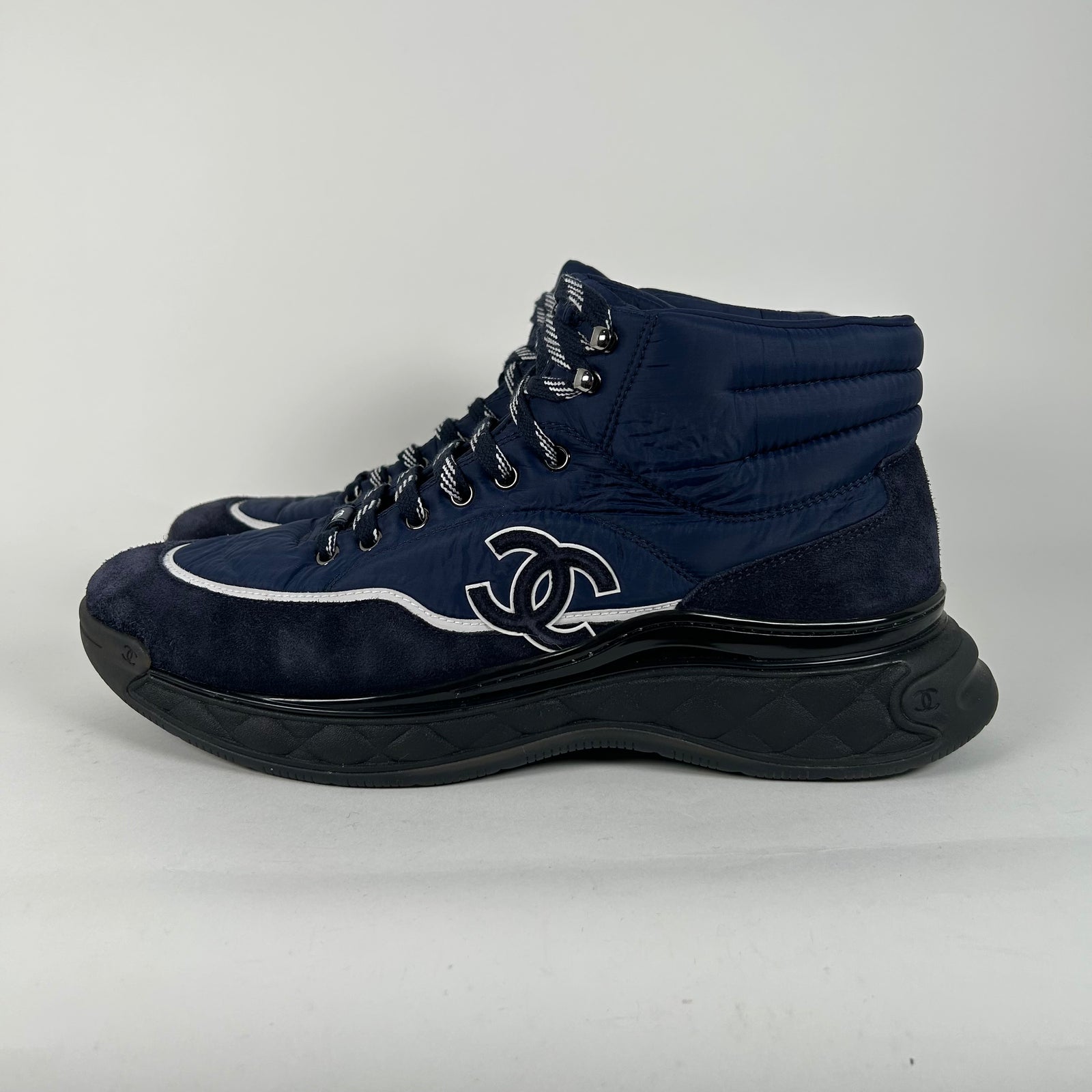 Chanel High Navy Trainers Size 46