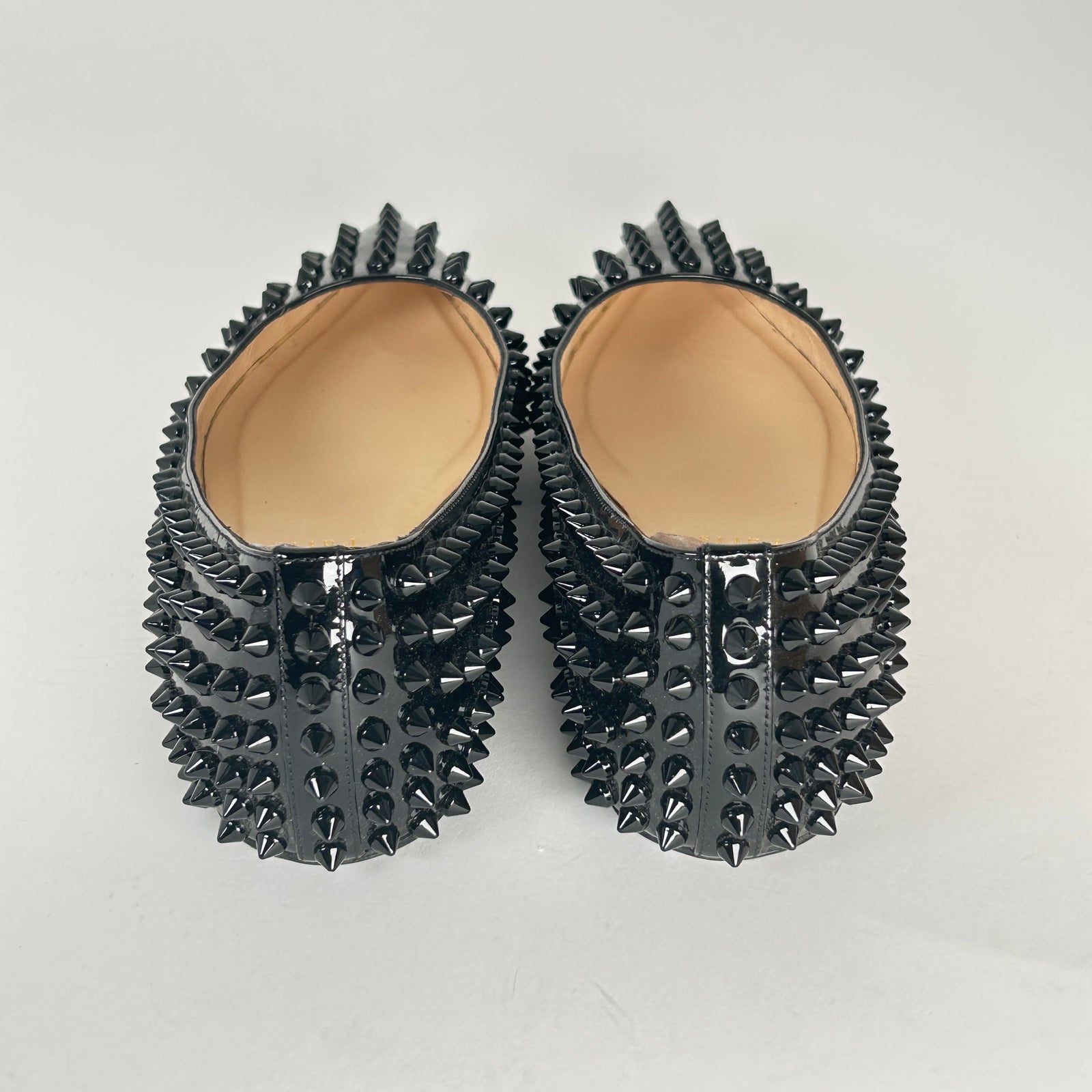 Christian Louboutin Black Patent Studded Flats Size 38