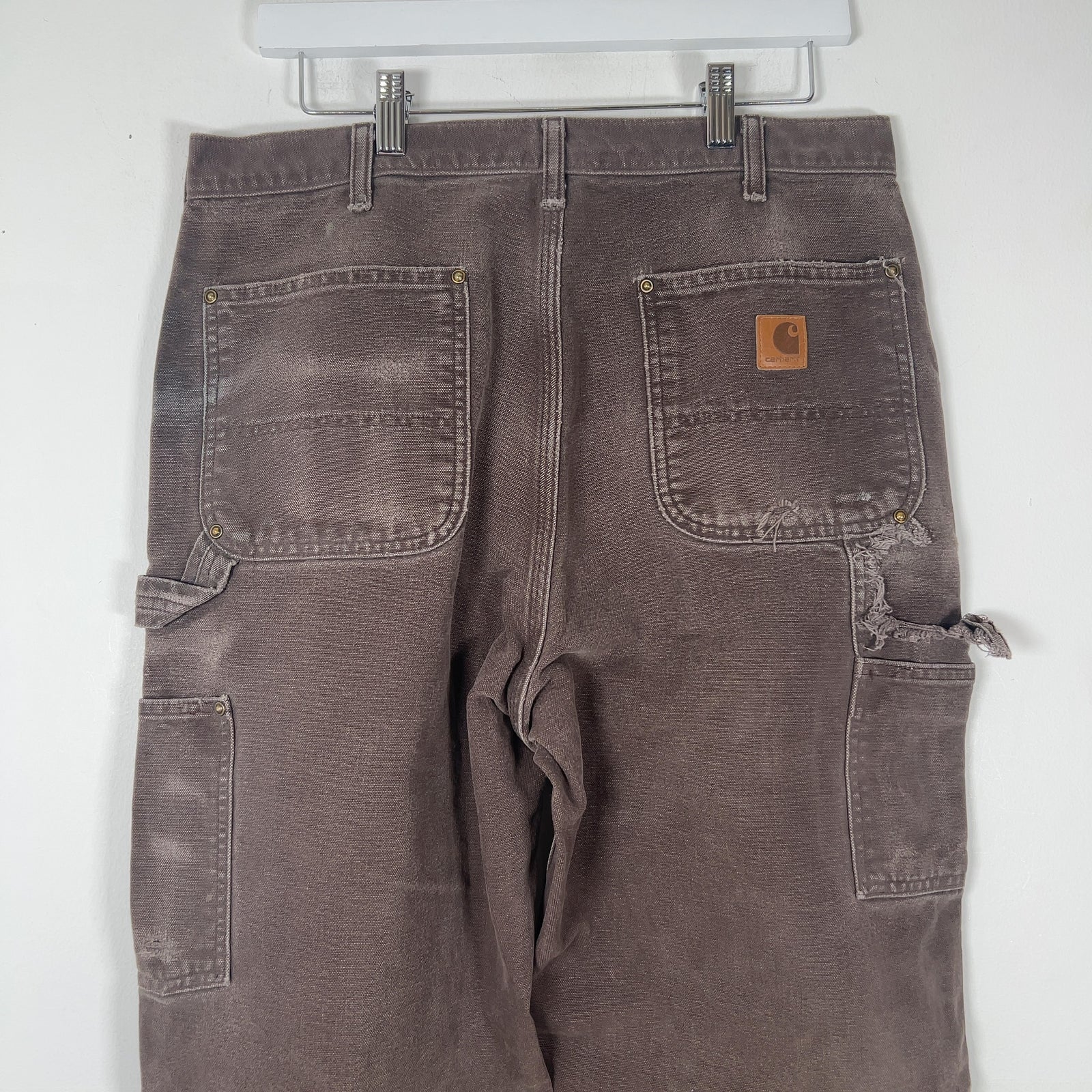 Carhartt Faded Brown Distressed 'Double Knee' Carpenter Pants