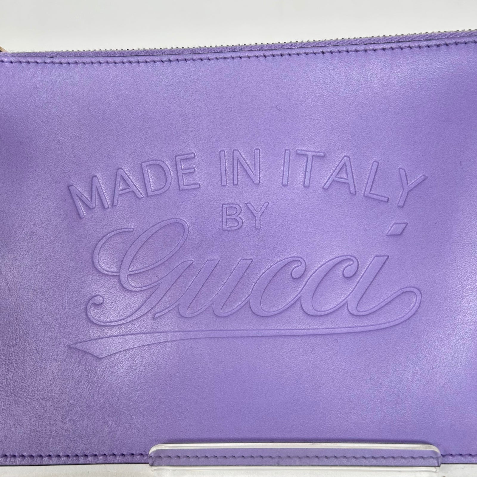 Gucci Purple Leather Clutch Bag