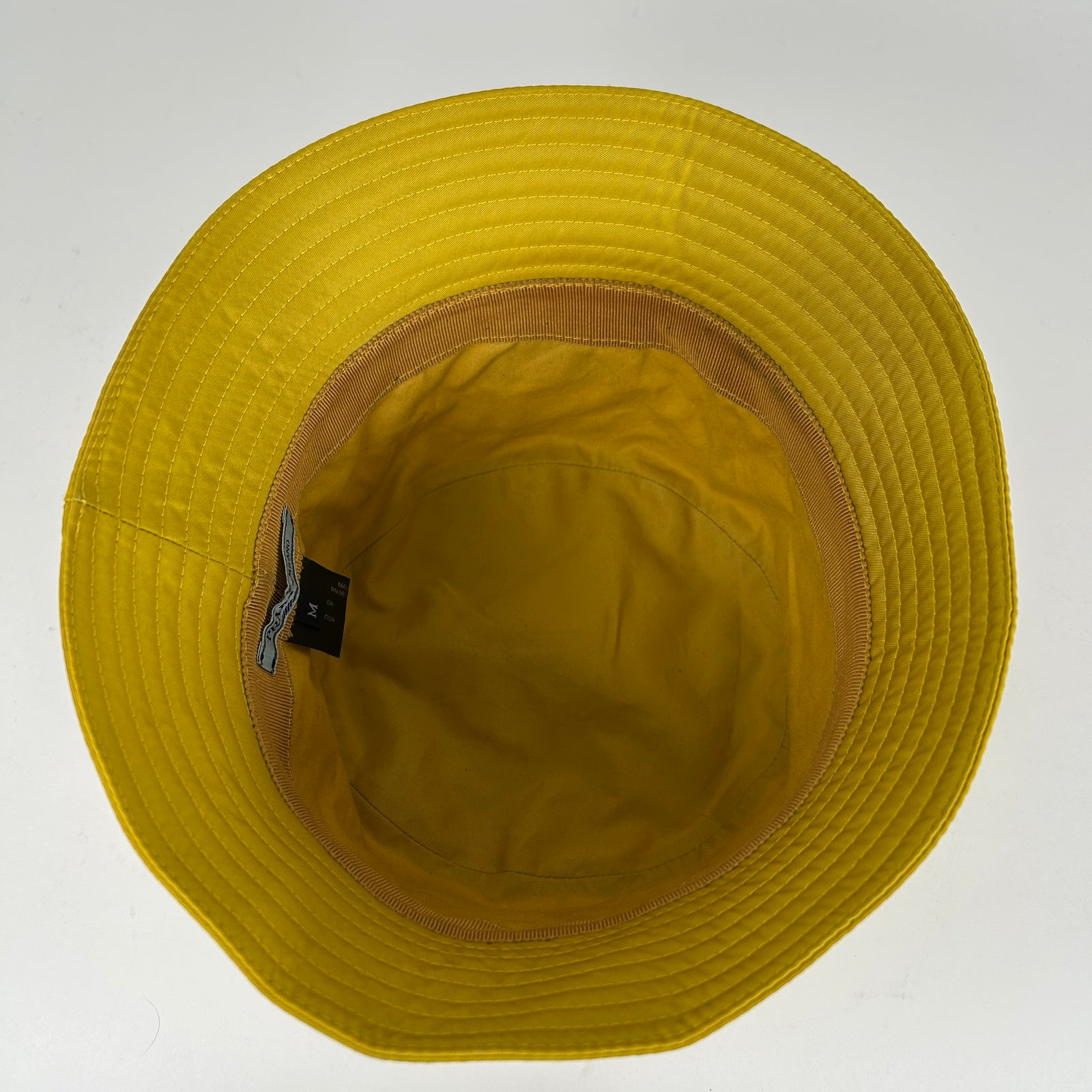 Prada Yellow Nylon Logo Bucket Hat Size M