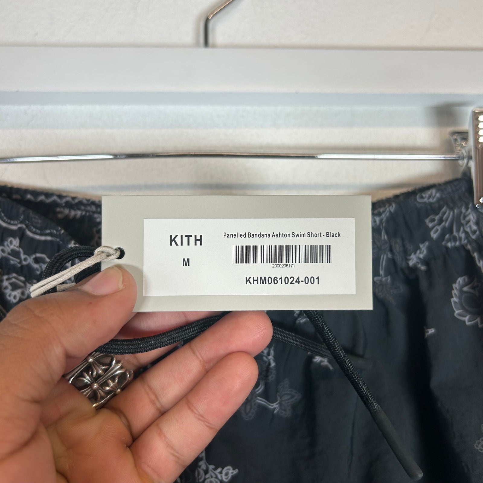 Kith Black Bandana Ashton Swim Short Size M