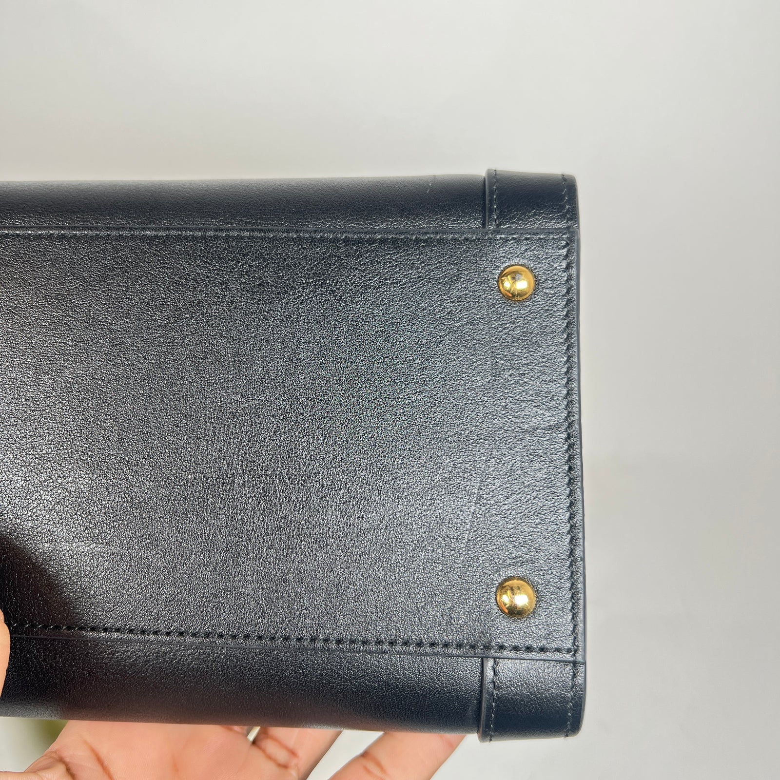 Gucci Black Diana Bamboo Handle Leather Tote Bag