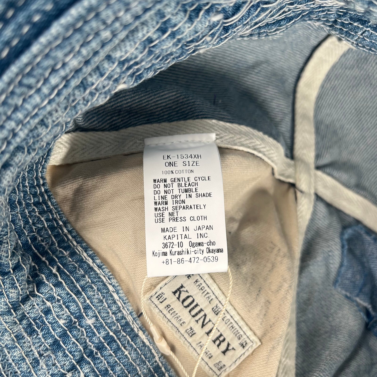 Kapital Light Boro Jean Bucket Hat