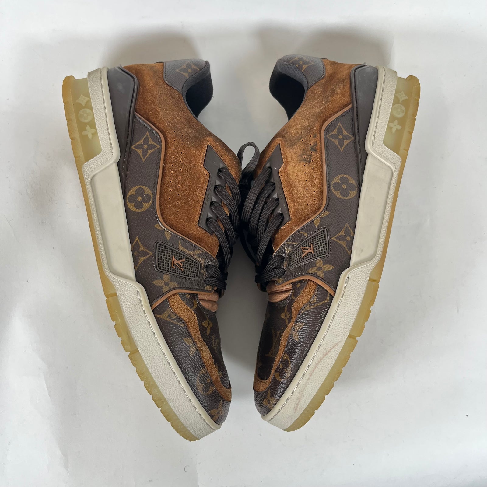 Louis Vuitton Brown Suede Trainers LV 8.5