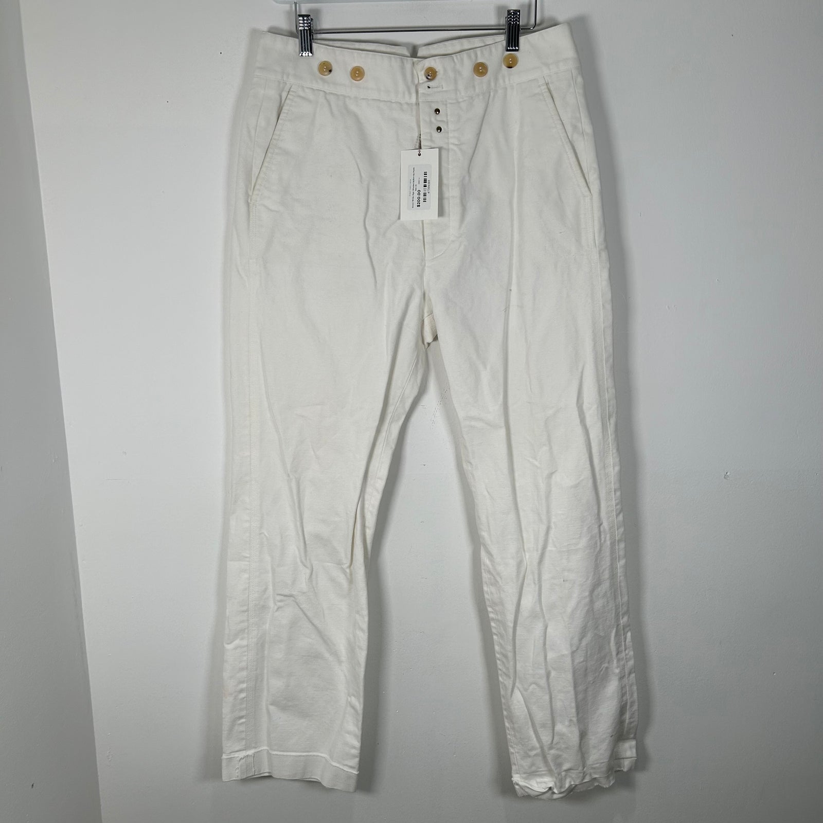 Gucci White High Waisted Button-Up Pants Size 32