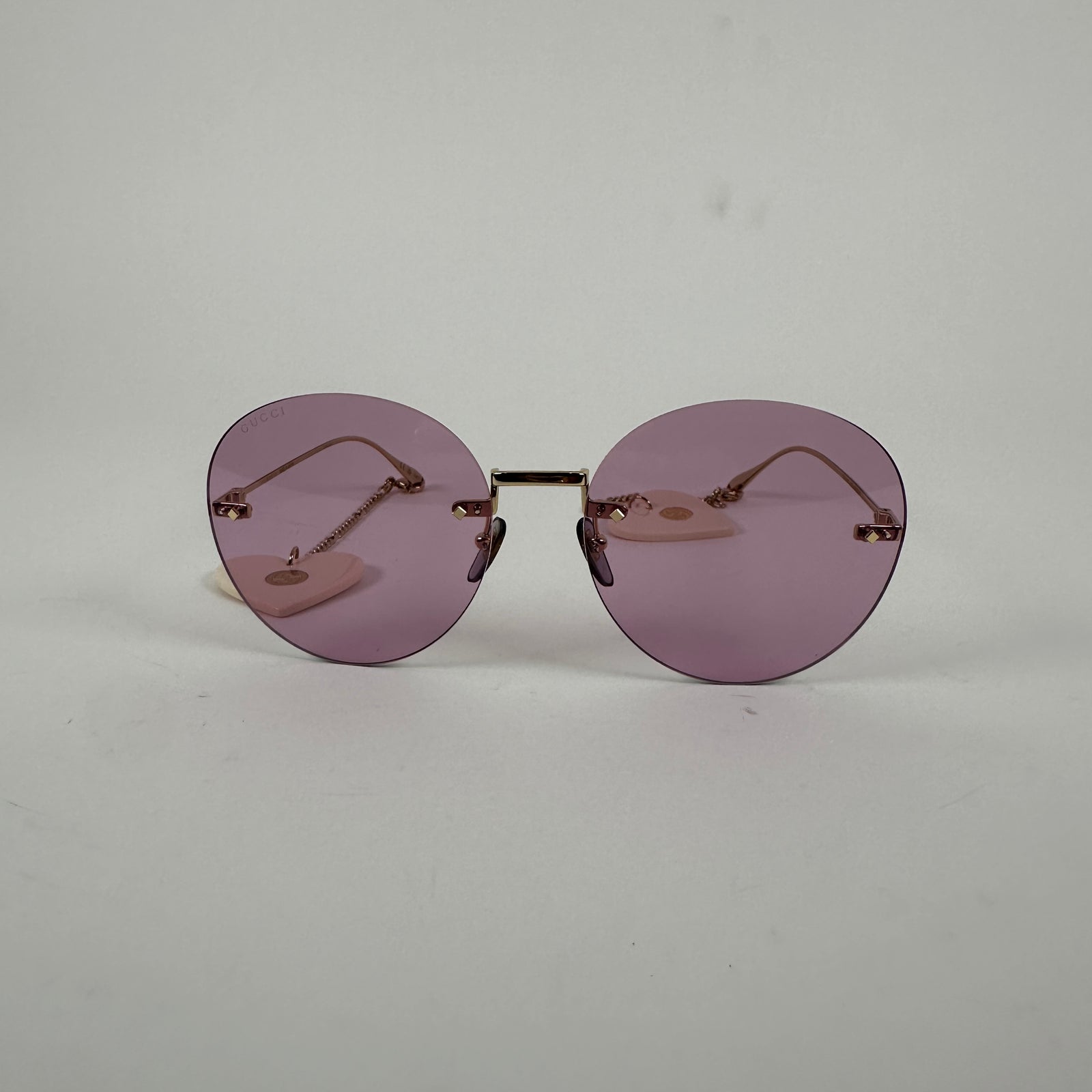 Gucci Purple Circular Rimless Sunglasses