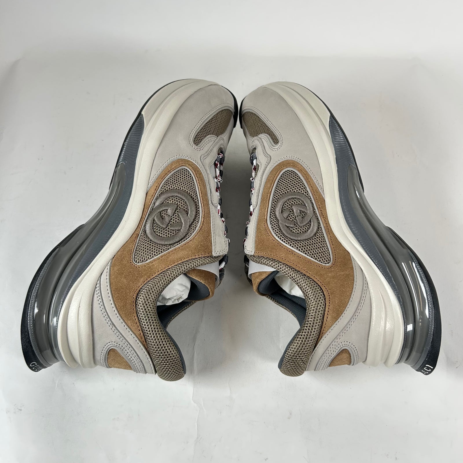 Gucci Gray/Brown Interlocking G Runners Size GG 8.5