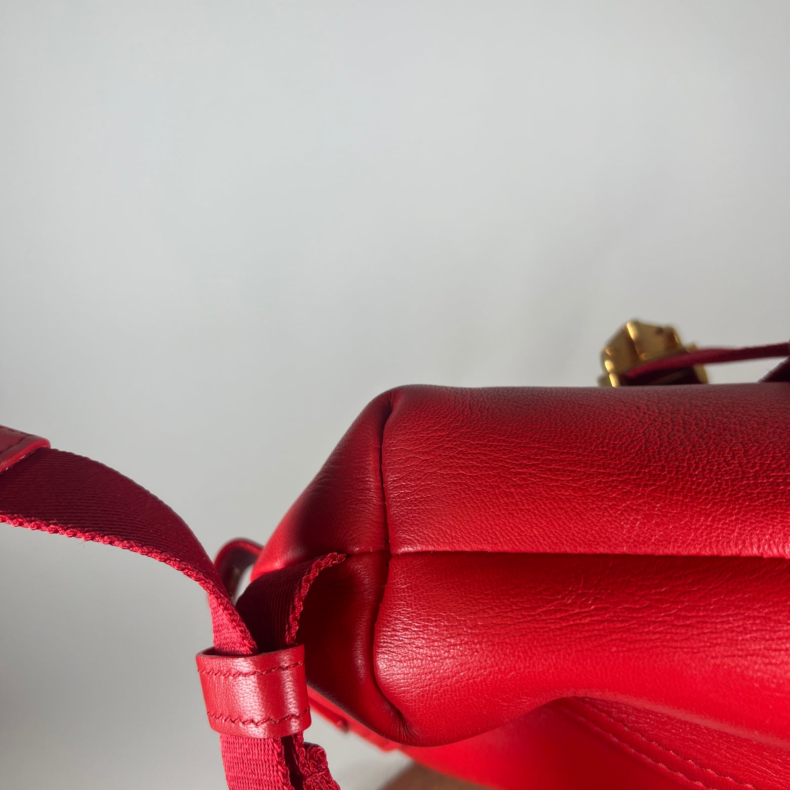 Balmain SS22 Red Calfskin Small Major Shoulder Bag