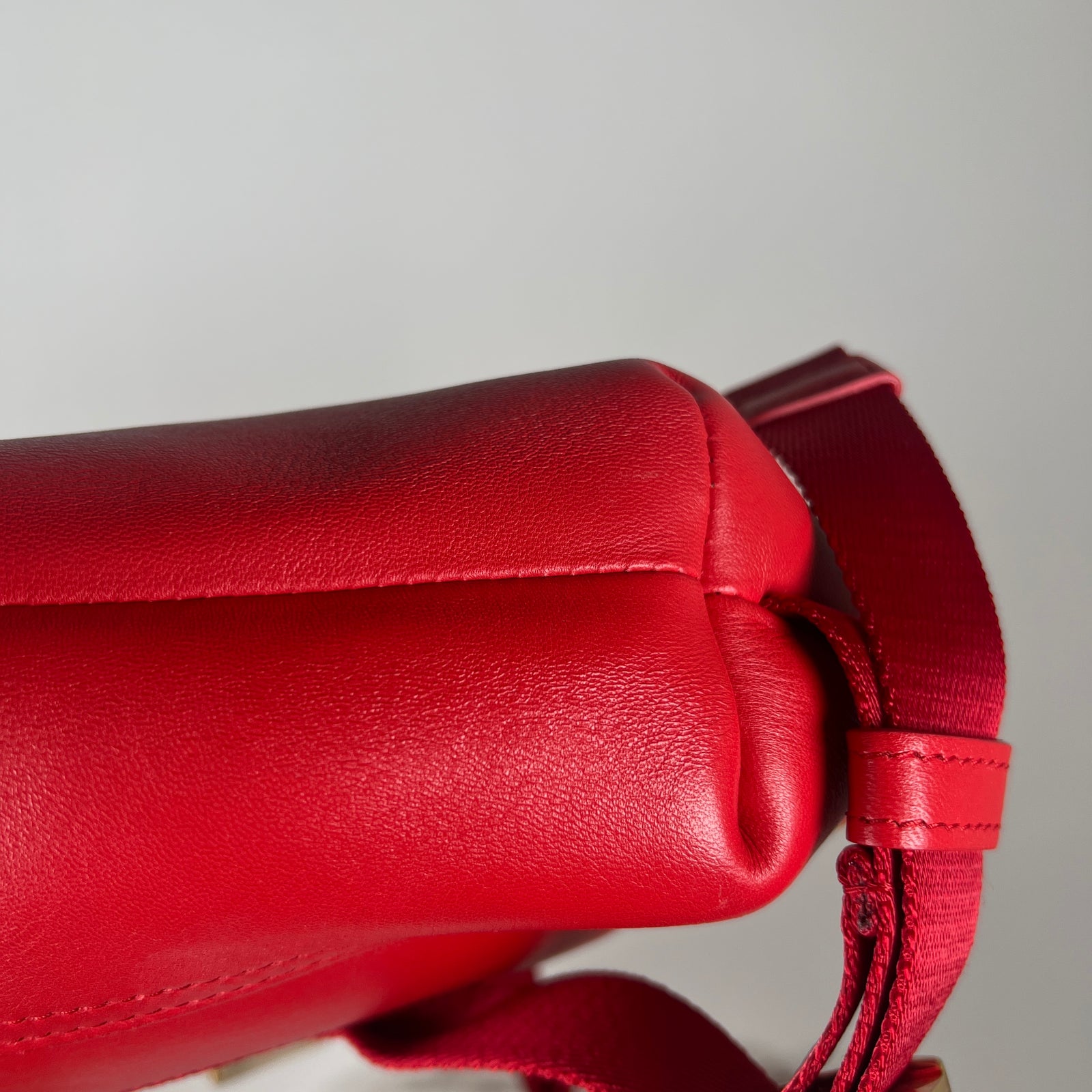 Balmain SS22 Red Calfskin Small Major Shoulder Bag