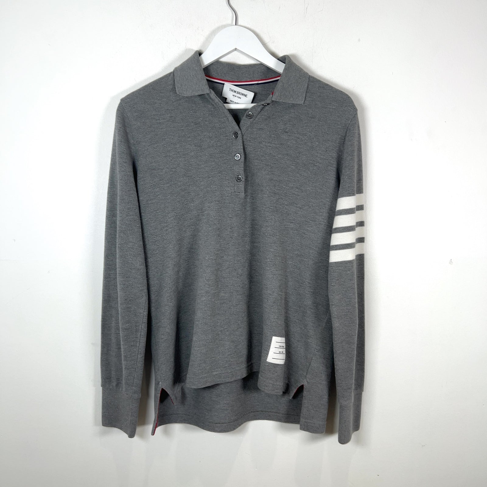 Thom Browne '2003' 4-Bar Long-Sleeve Polo Shirt