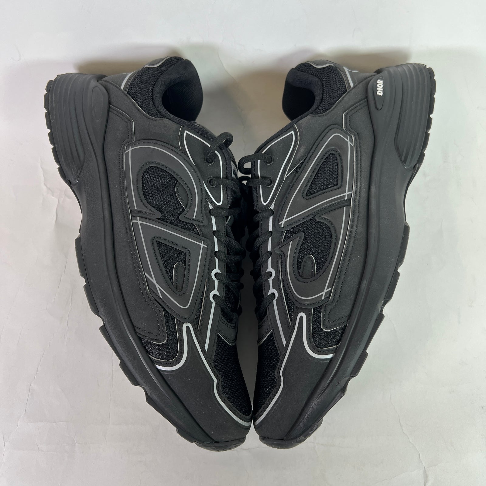Dior B30 Triple Black Technical Mesh Sneaker Size 46