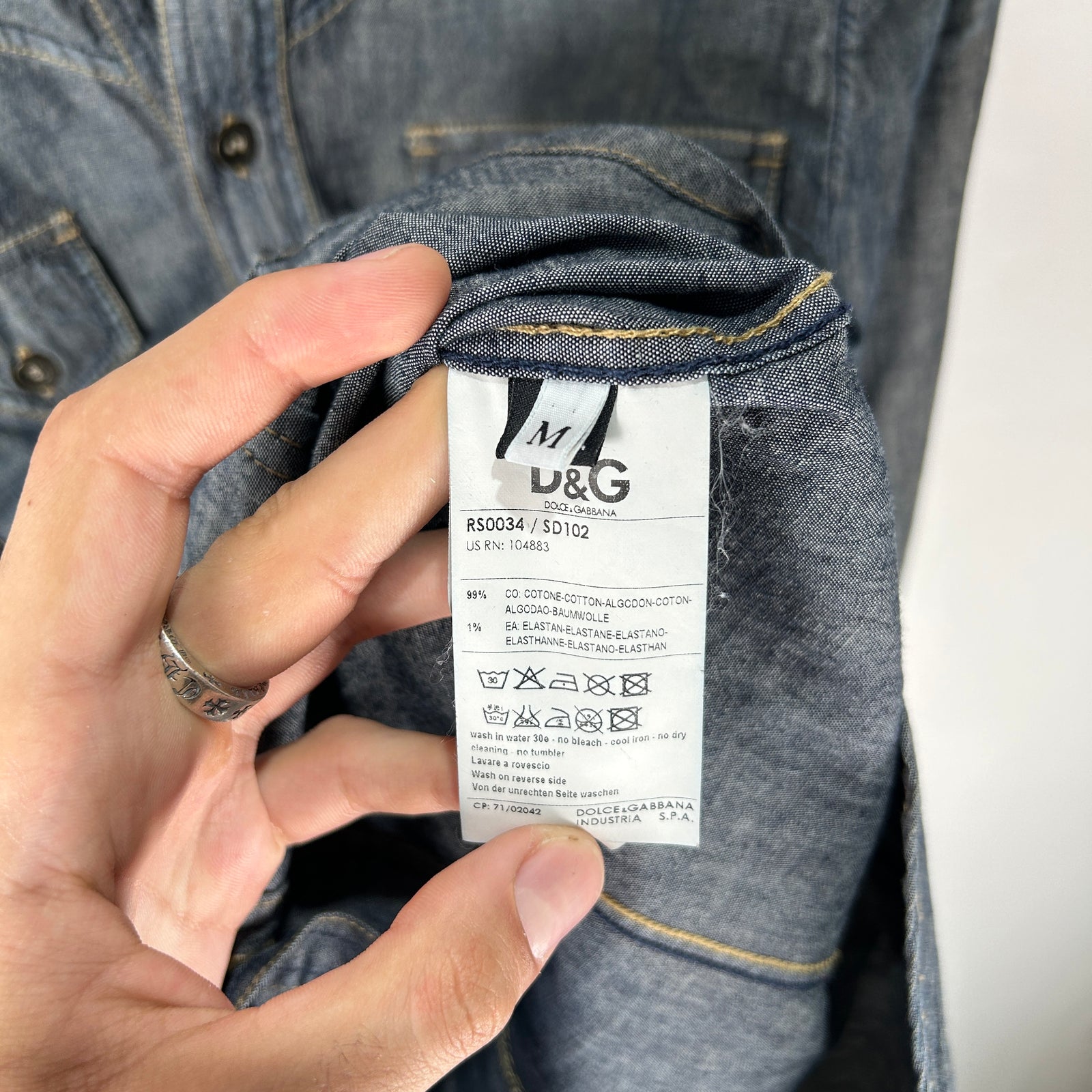 Dolce Gabbana Western Denim Shirt Size M