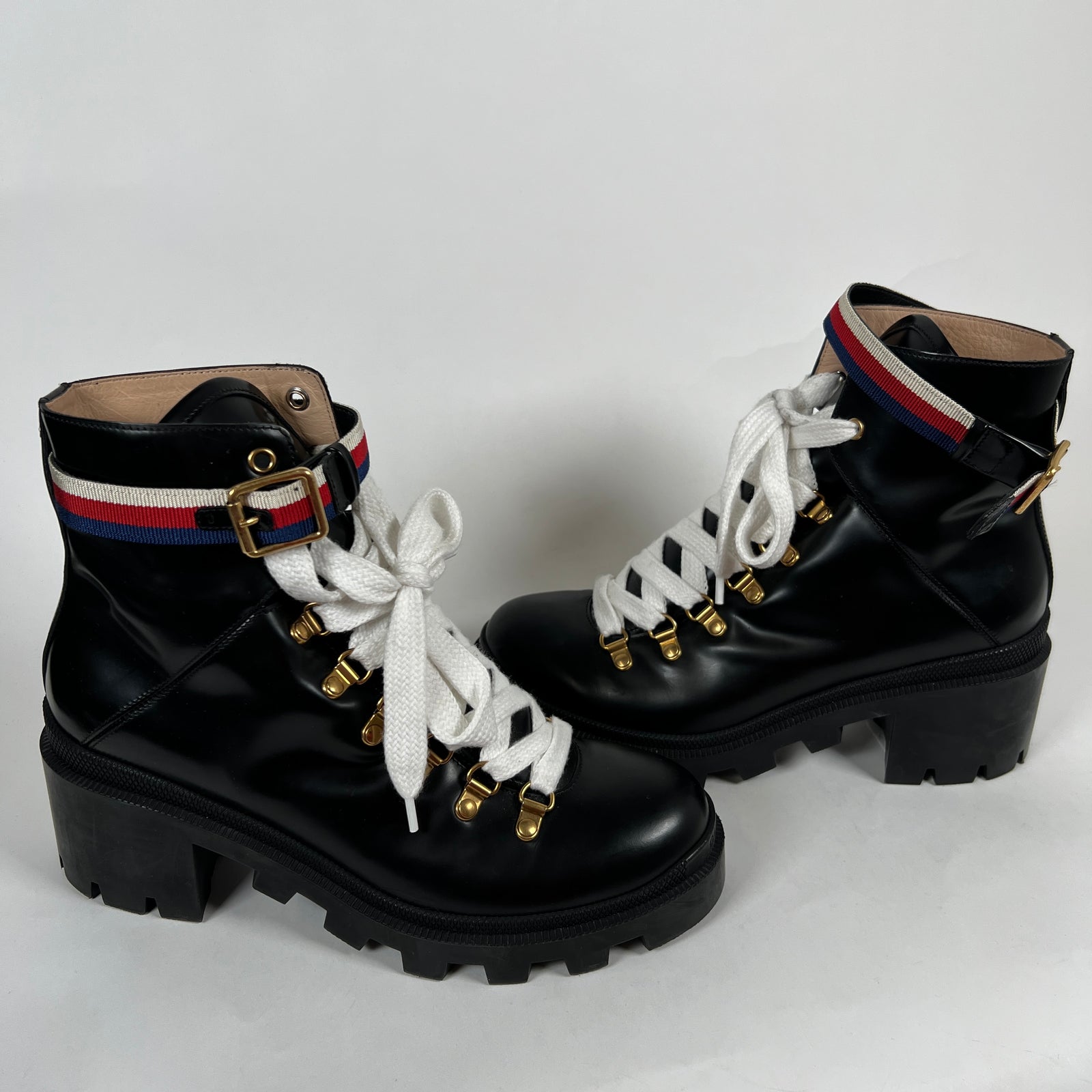 Gucci Slyvie Ankle Combat Boot Size 39