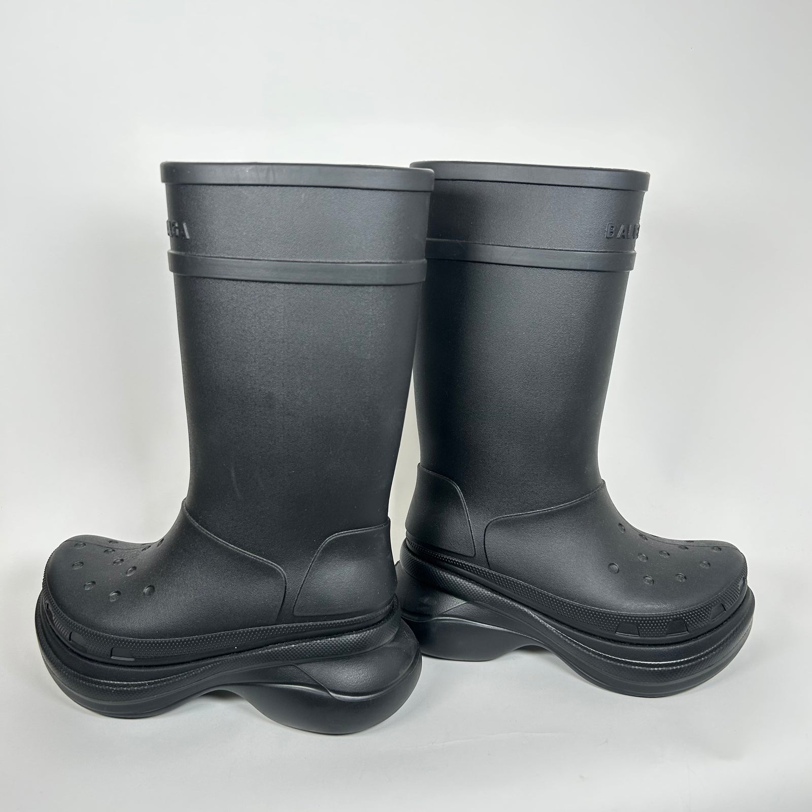 Balenciaga x Croc Black Rubber Boots Size 36