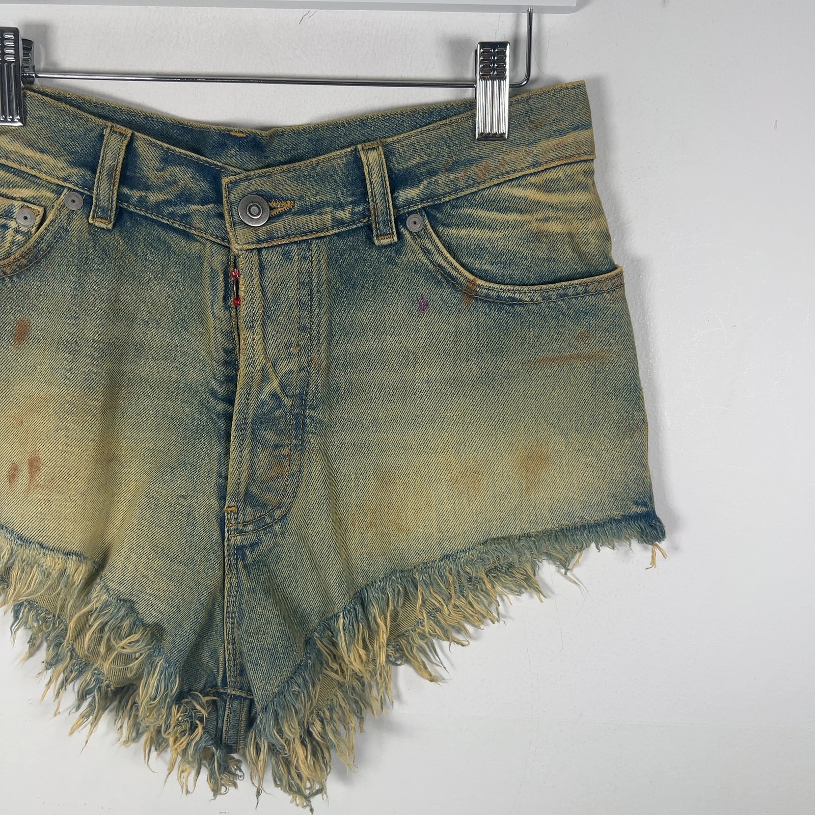 Maison Margiela Lightwash Paint Splatter Jean Shorts