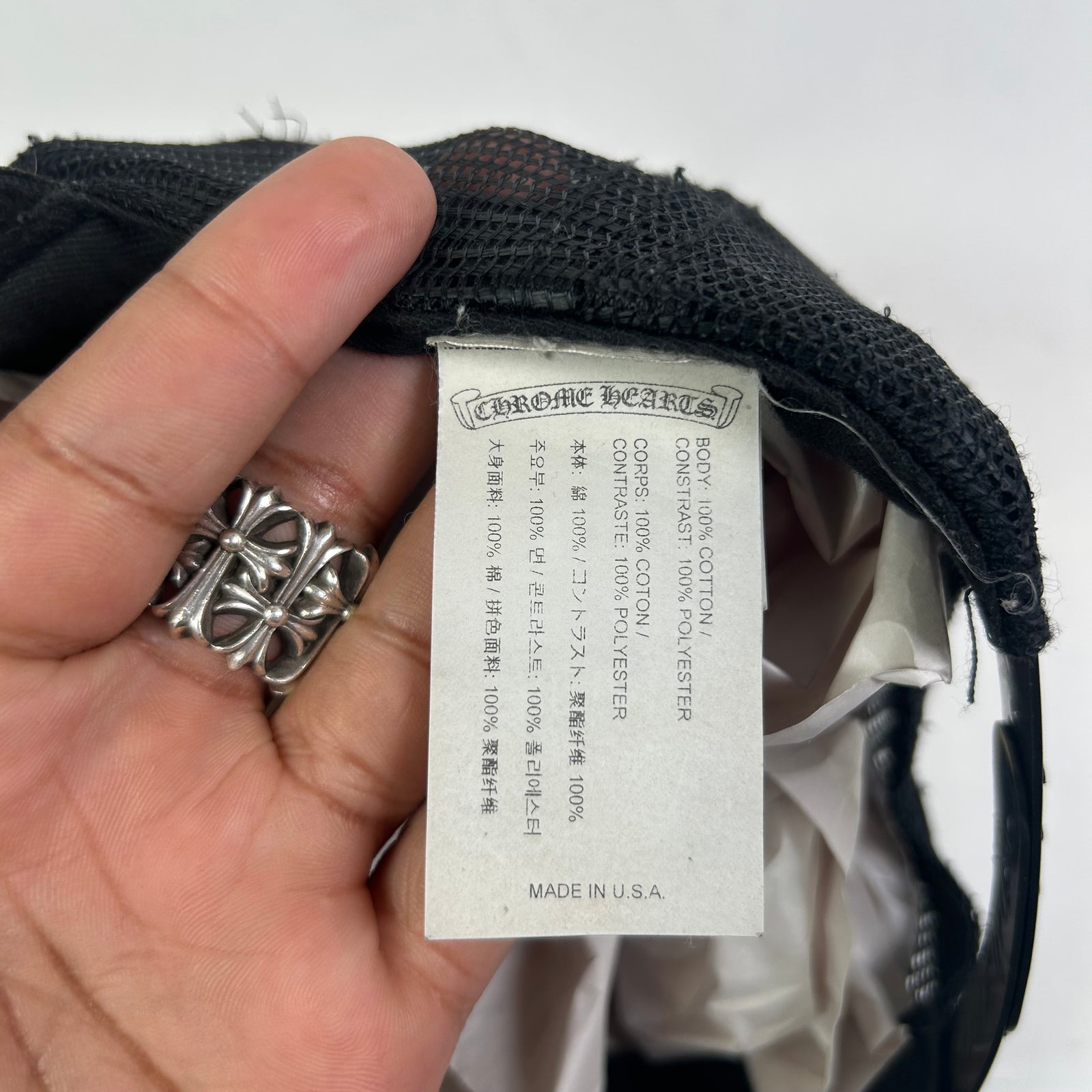 Chrome Hearts Black/Gold CH Hollywood Corduroy Trucker Hat
