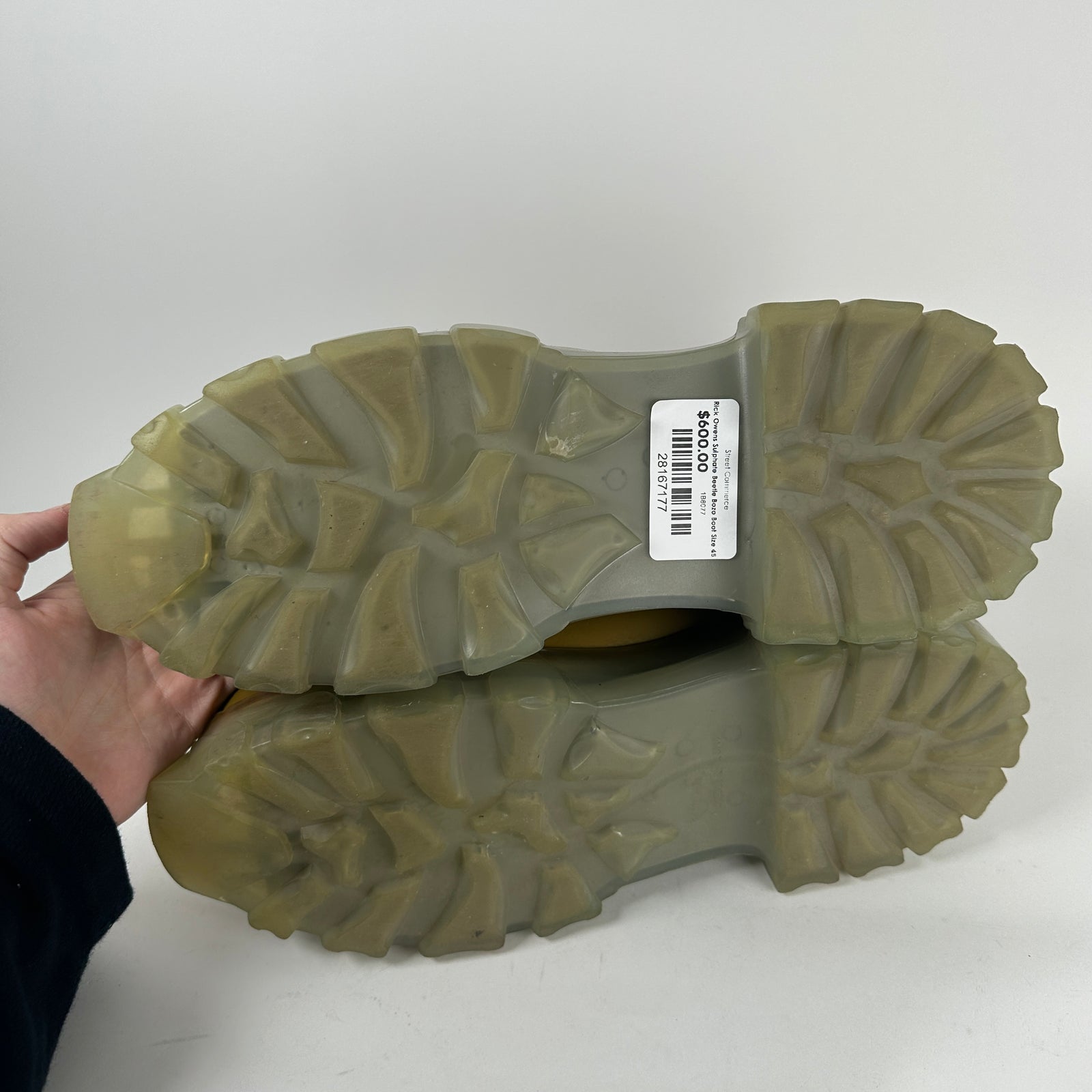 Rick Owens Sulphate Beetle Bozo Boot Size 45