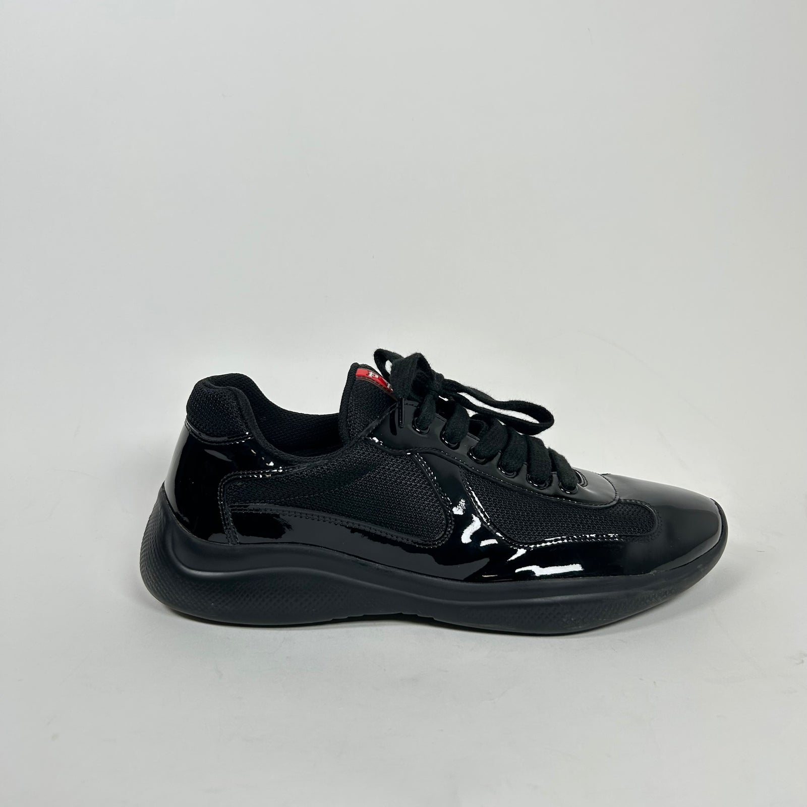 Prada Black Patent Leather Cup Sneakers Size 9