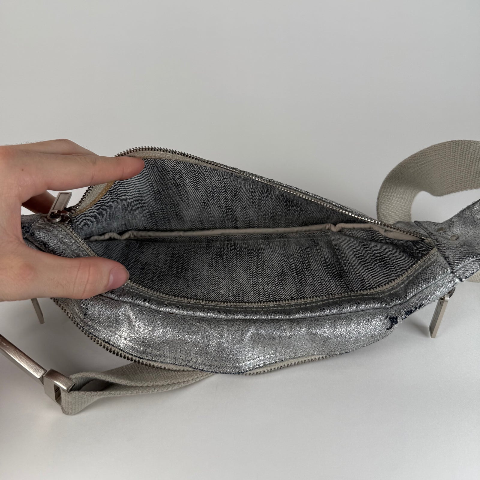 Rick Owens Waxed Metallic Belt Bag