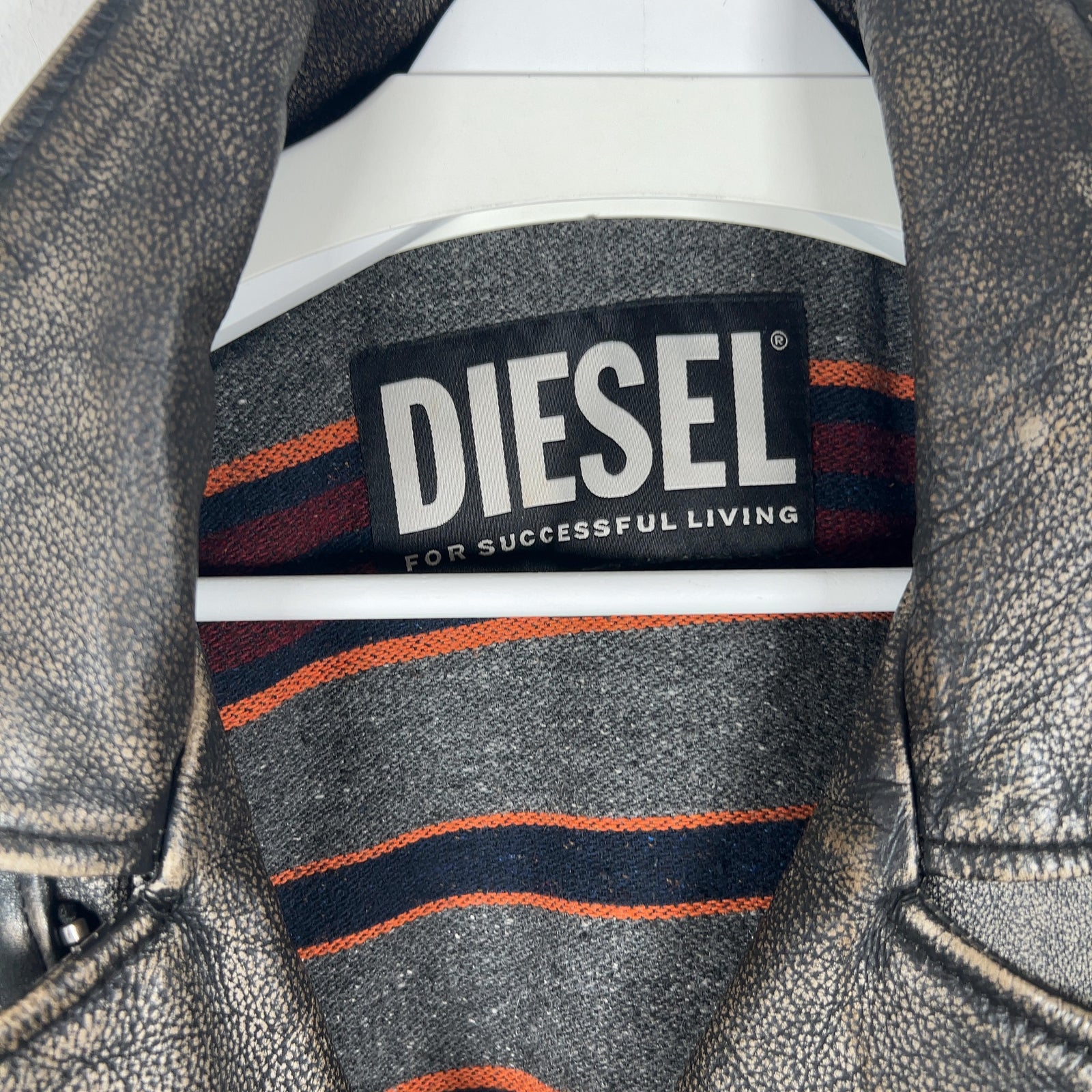 Diesel Blanket Lined Vintage Leather Jacket