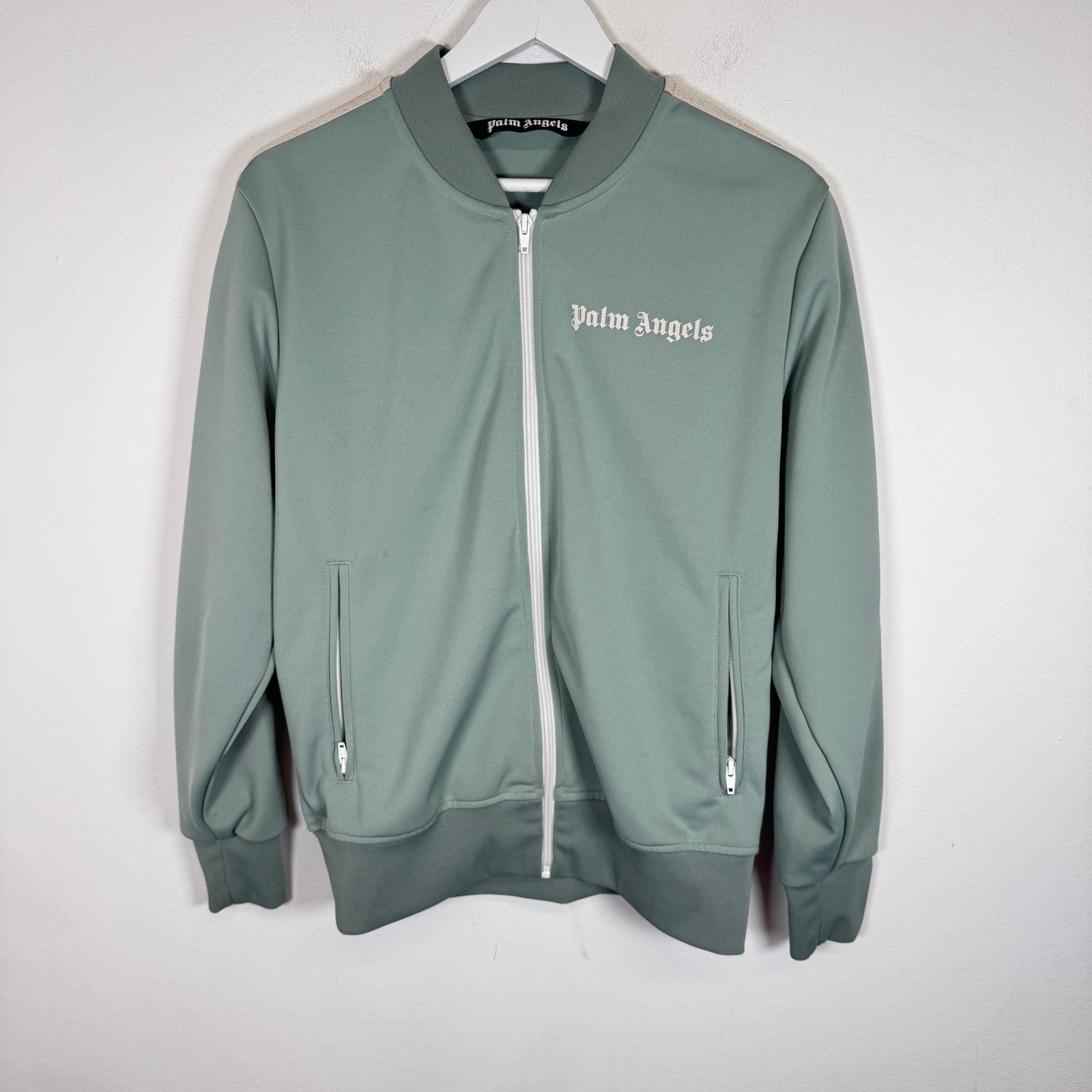 Palm Angels Greyish Blue Track Bomber Jacket Size M
