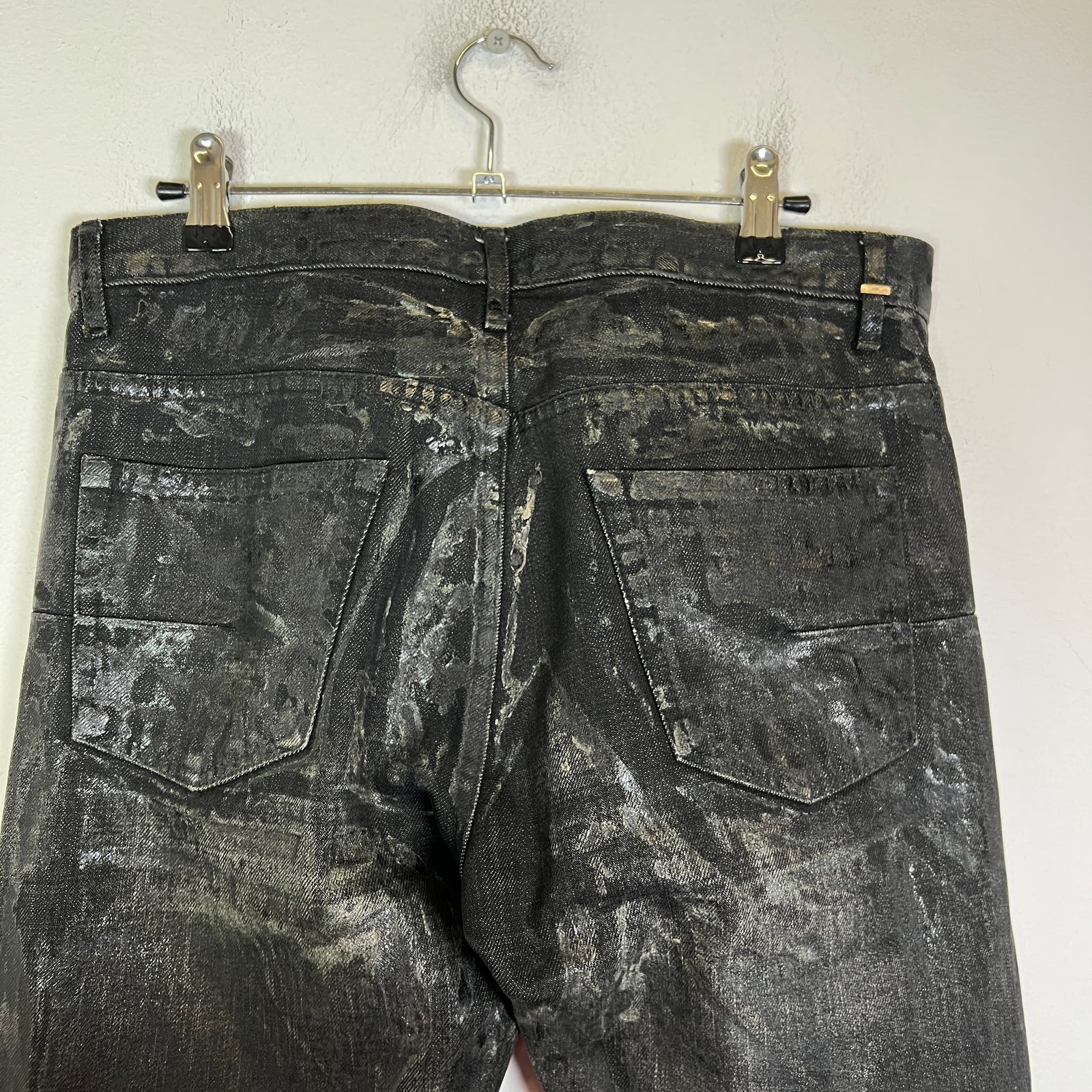 Dior Homme AW03 Black Luster Waxed Denim Jeans