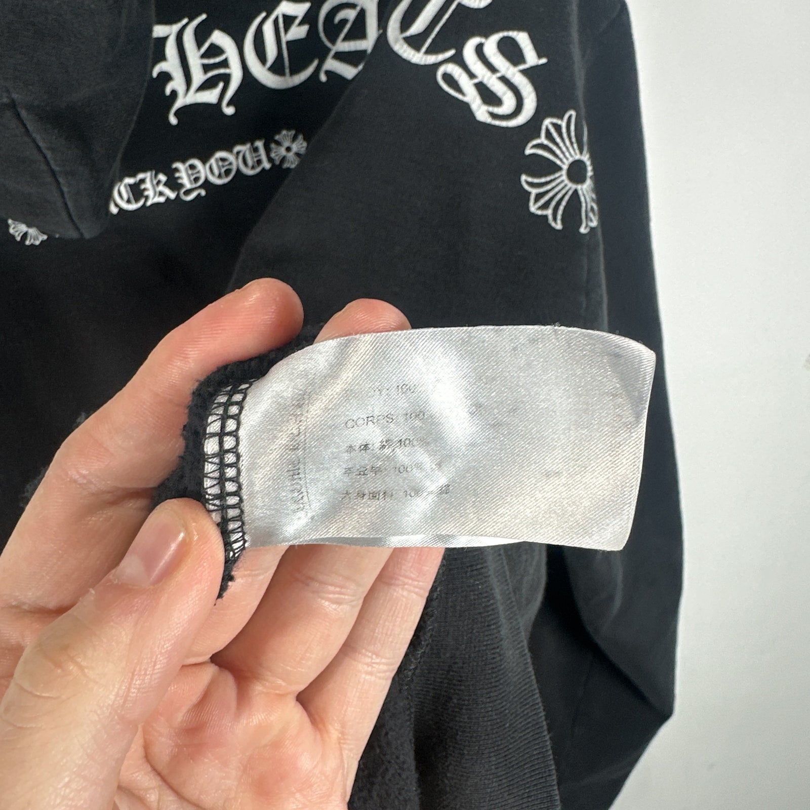 Chrome Hearts Spell-Out Back Graphic Zip Up Hoodie Size M