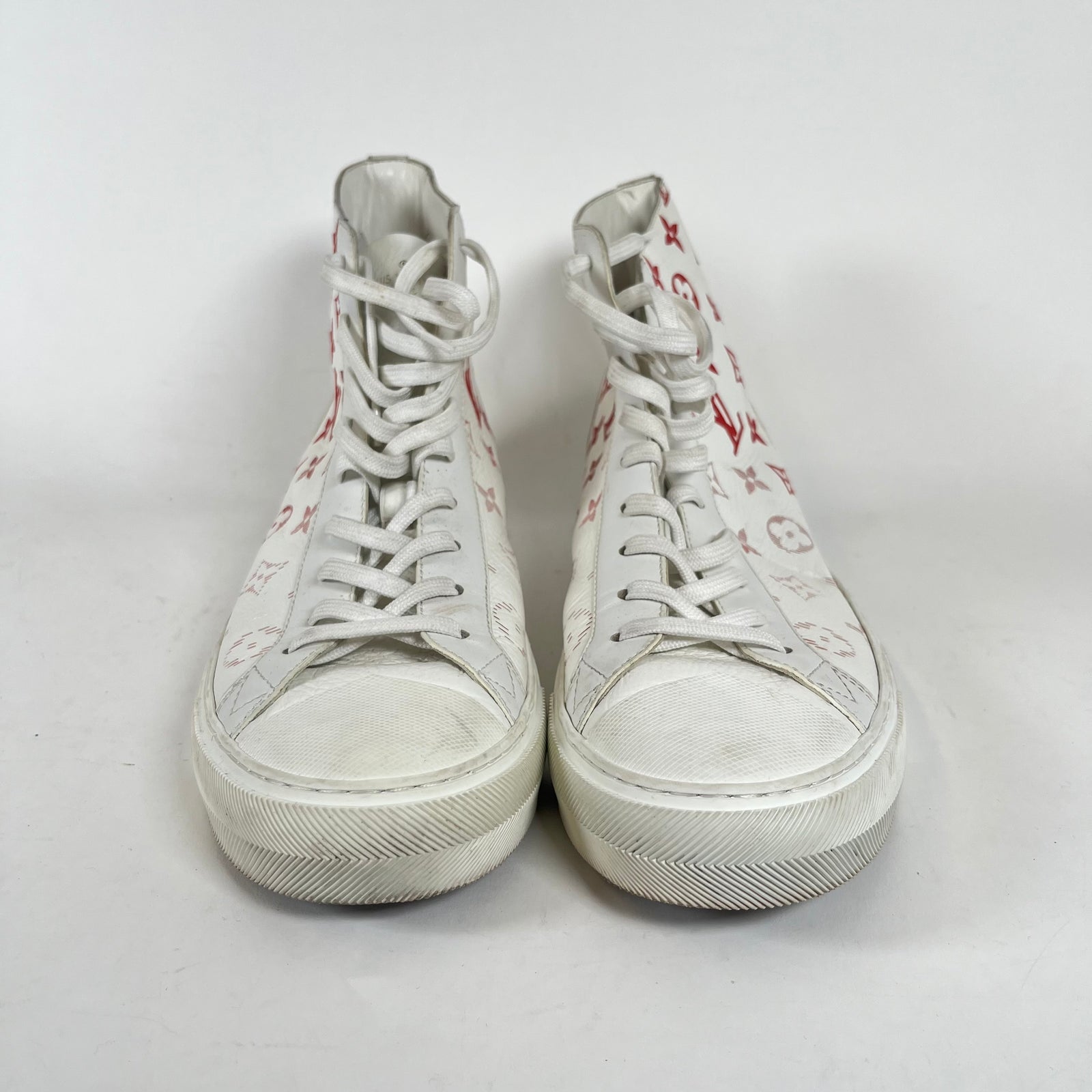 Louis Vuitton Red Monogram Tattoo High Tops LV 9