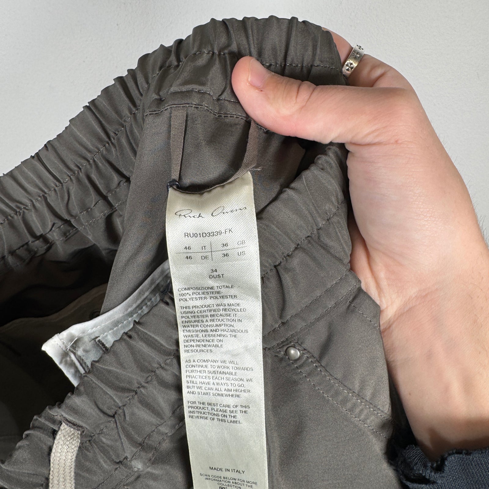 Rick Owens Grey Jumbo Bela Cargos Size 46