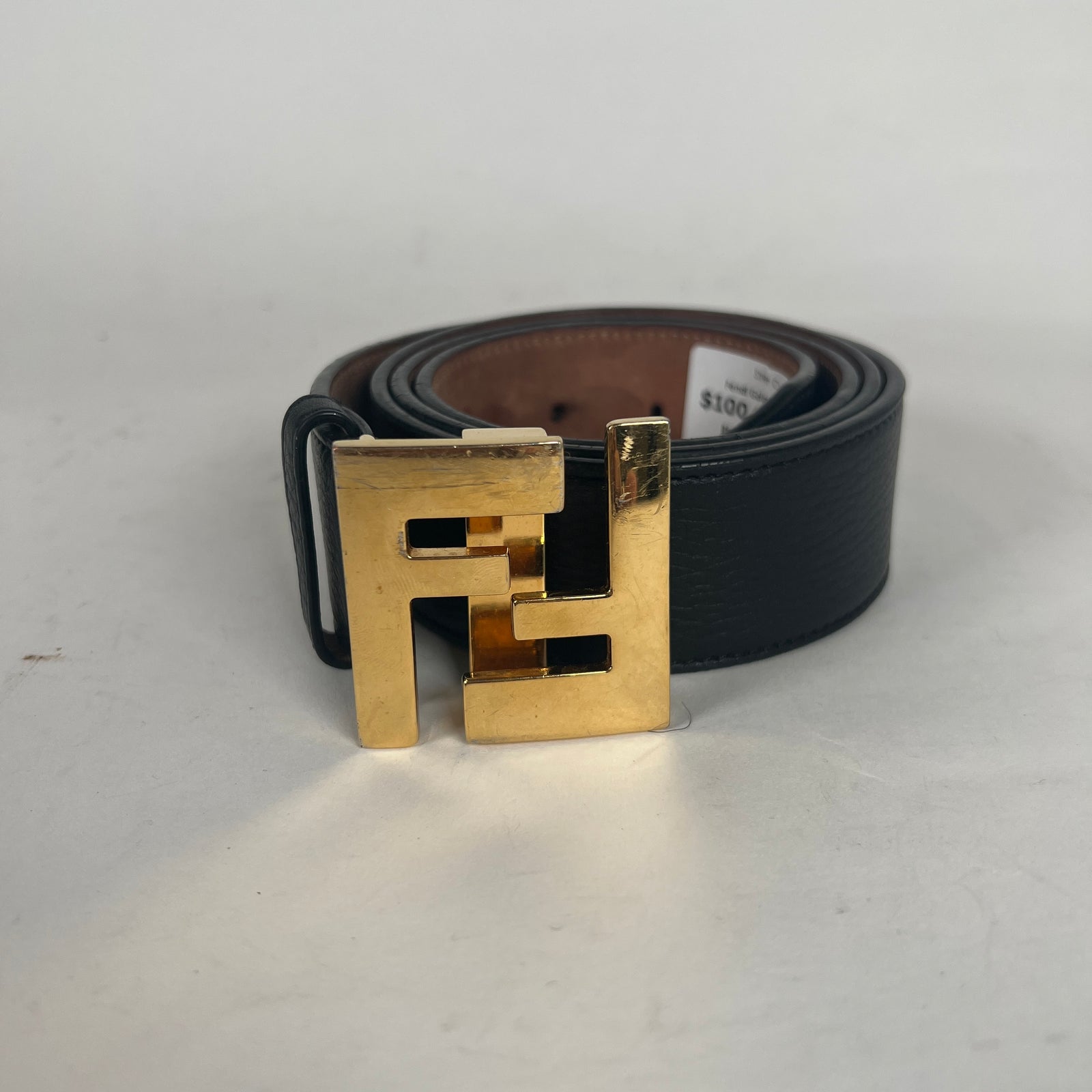 Fendi Gold FF Buckle Belt Sz 95