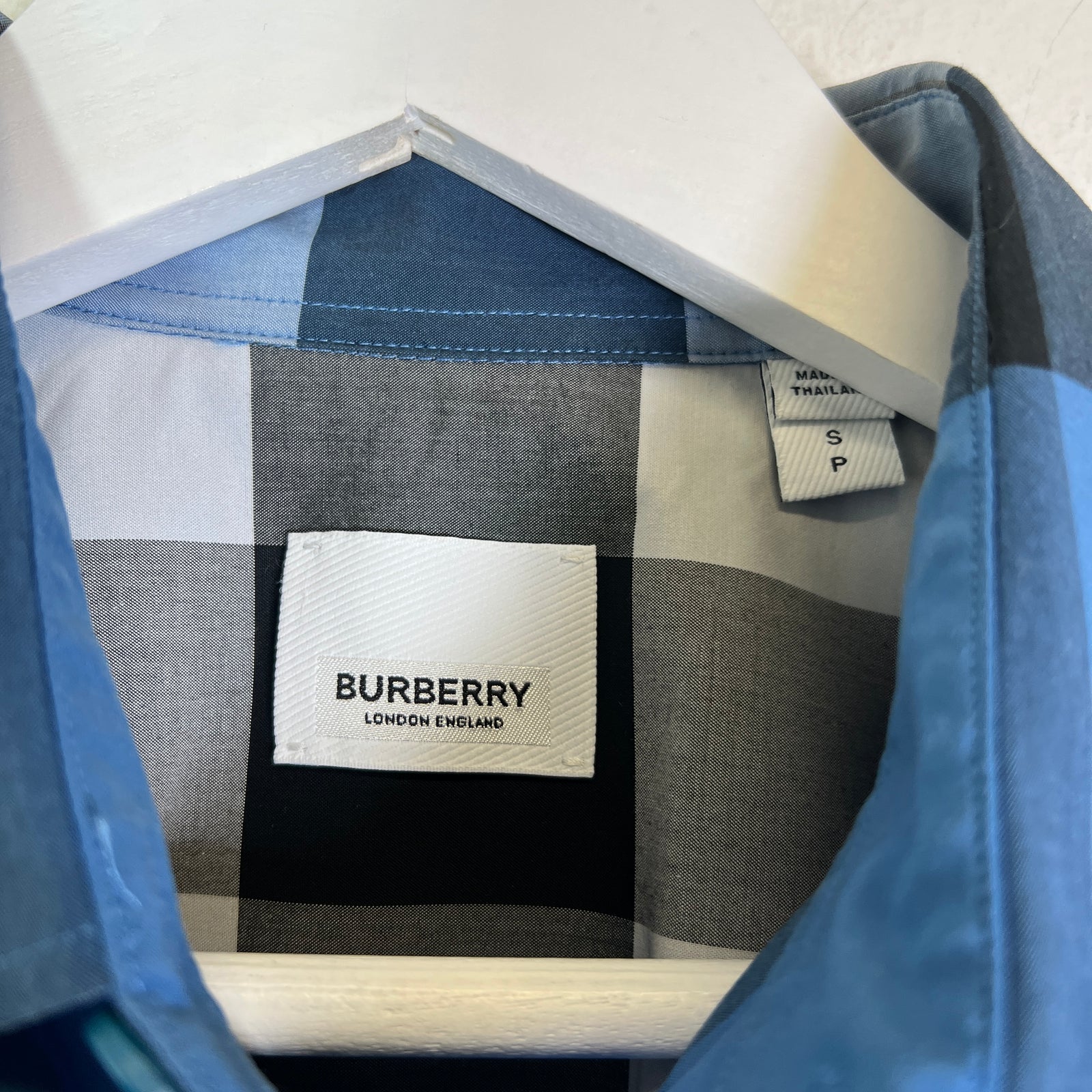 Burberry Blue Check Button-Up Shirt
