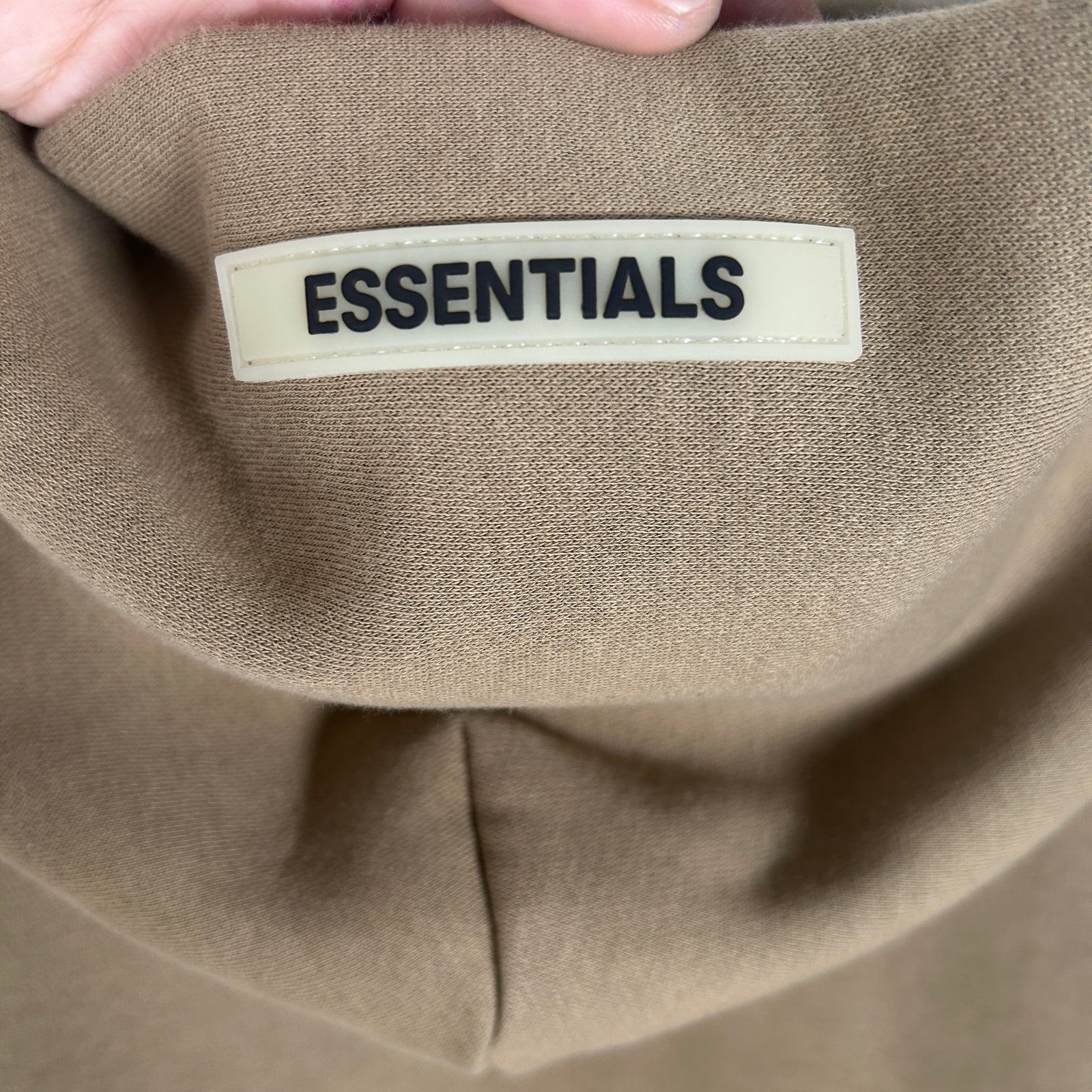 Essentials Brown Logo Hoodie Size M