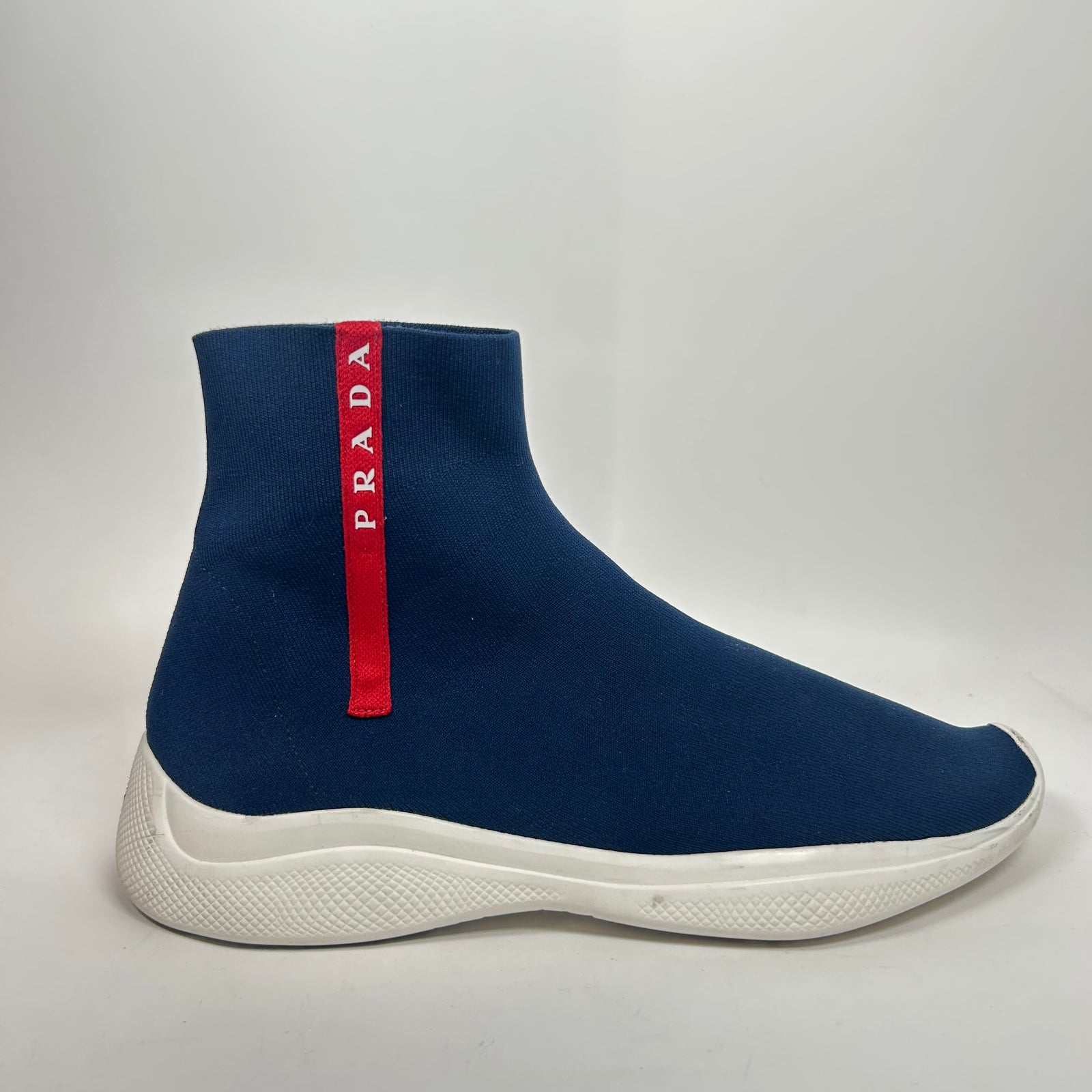 Prada Sport Blue Sock High-Top Sneaker Size 12
