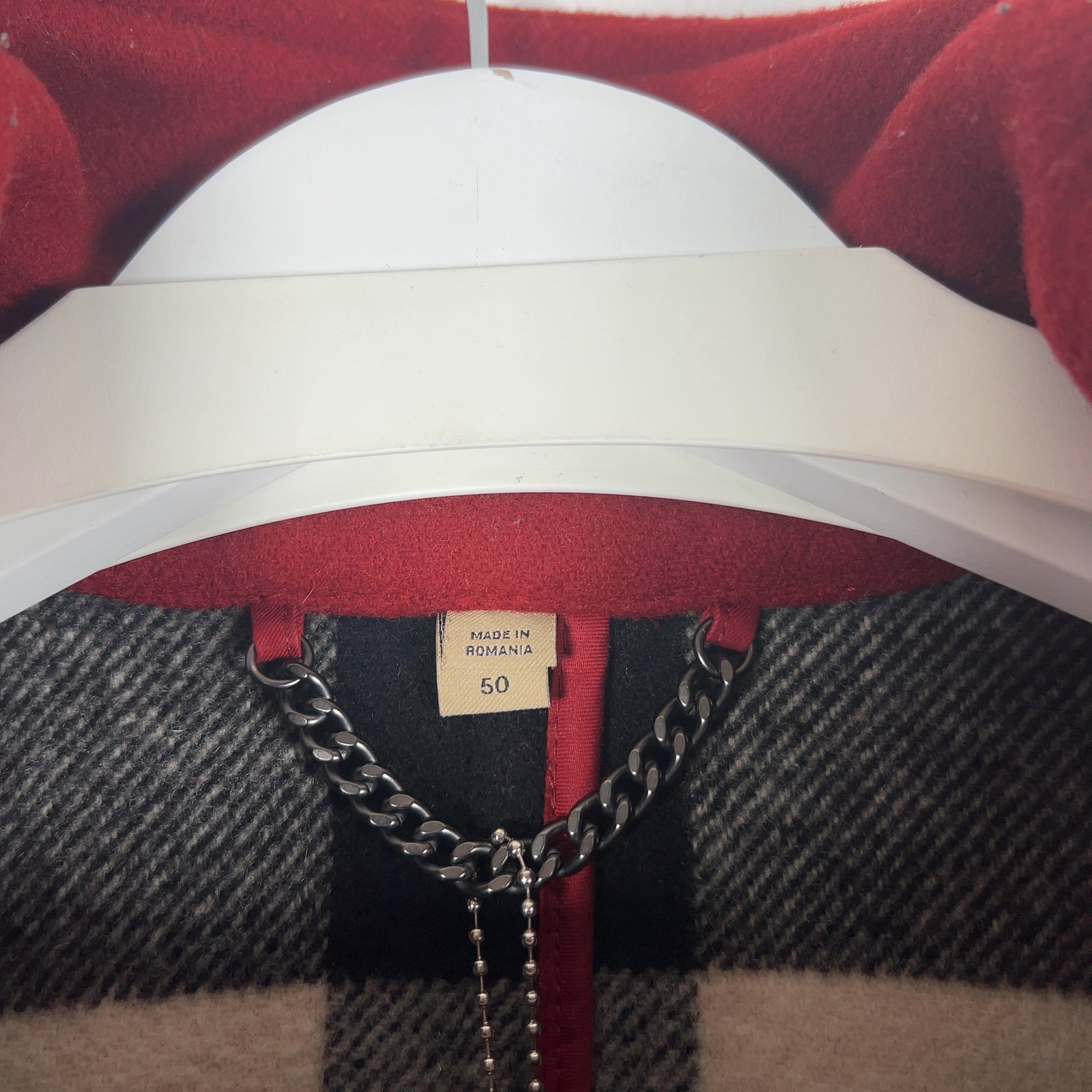 Burberry Red Wool Hooded Peacoat