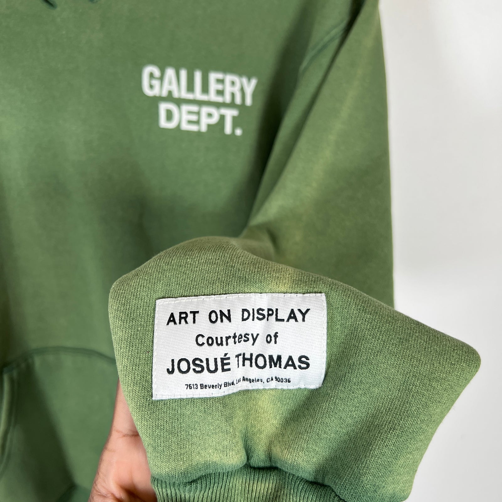 Gallery Dept Vintage Green Logo Hoodie Size S