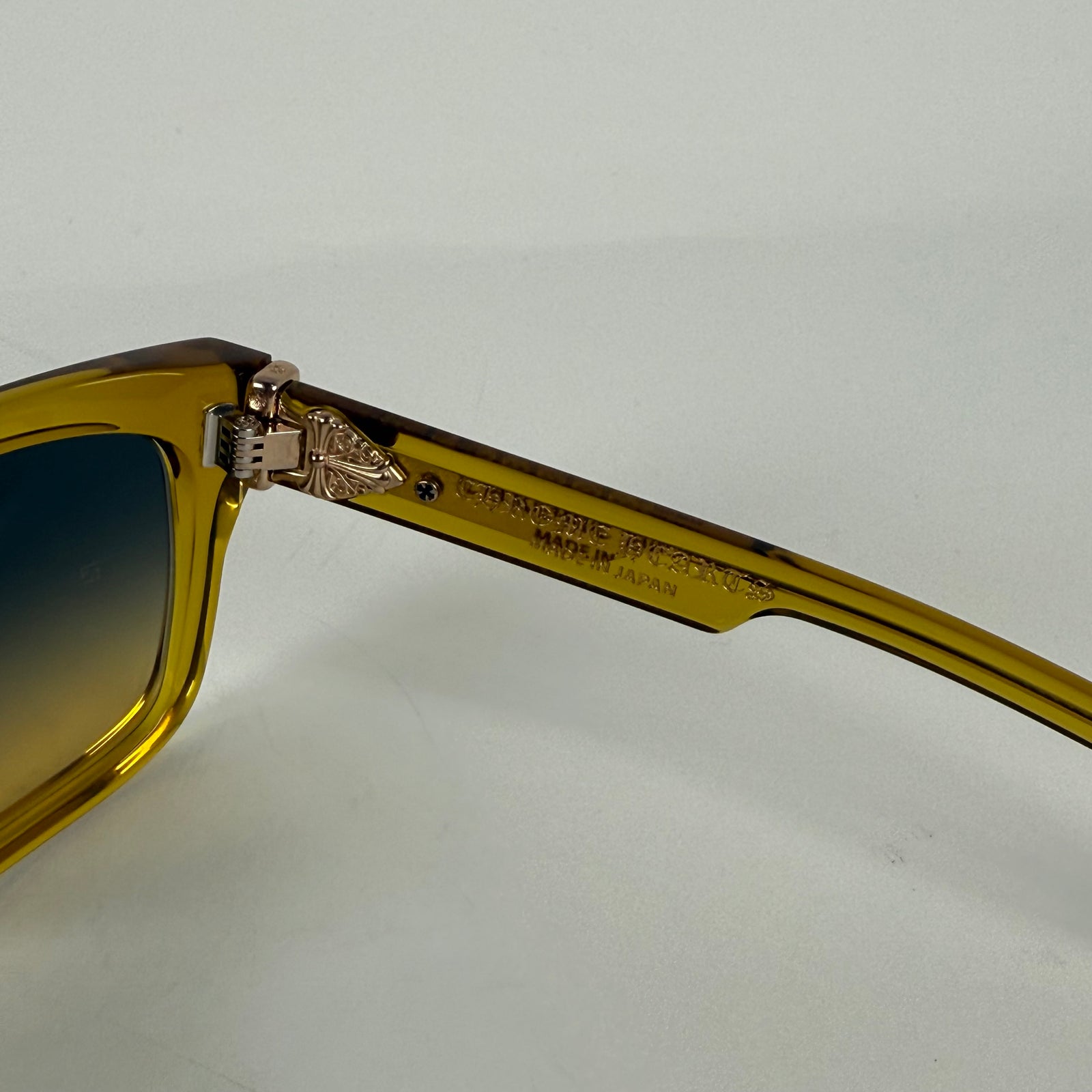 Chrome Hearts Yellow 18k Gold Box Officer Sunglasses