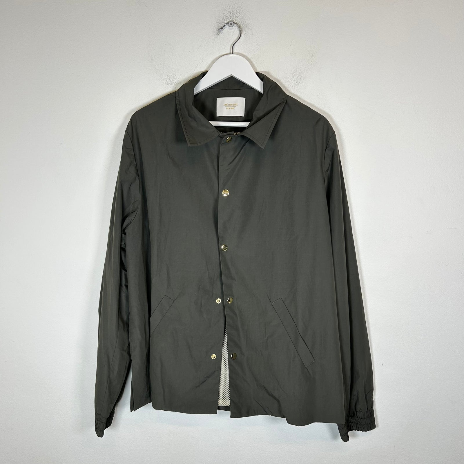 Aime Leon Dore Grey Nylon Coach Jacket Size L