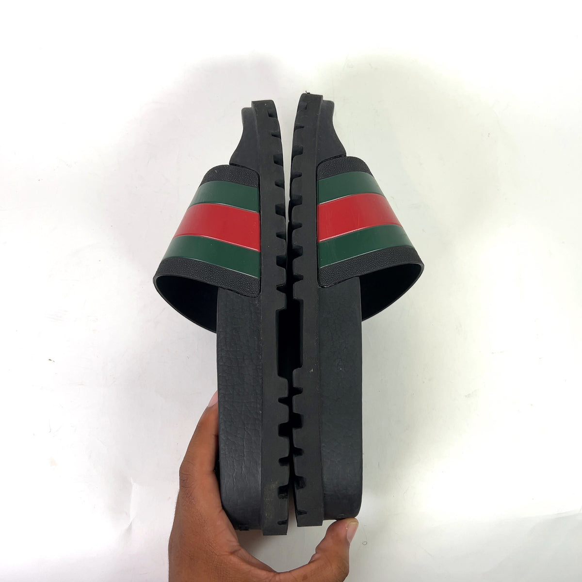Gucci GG Web Rubber Sandals