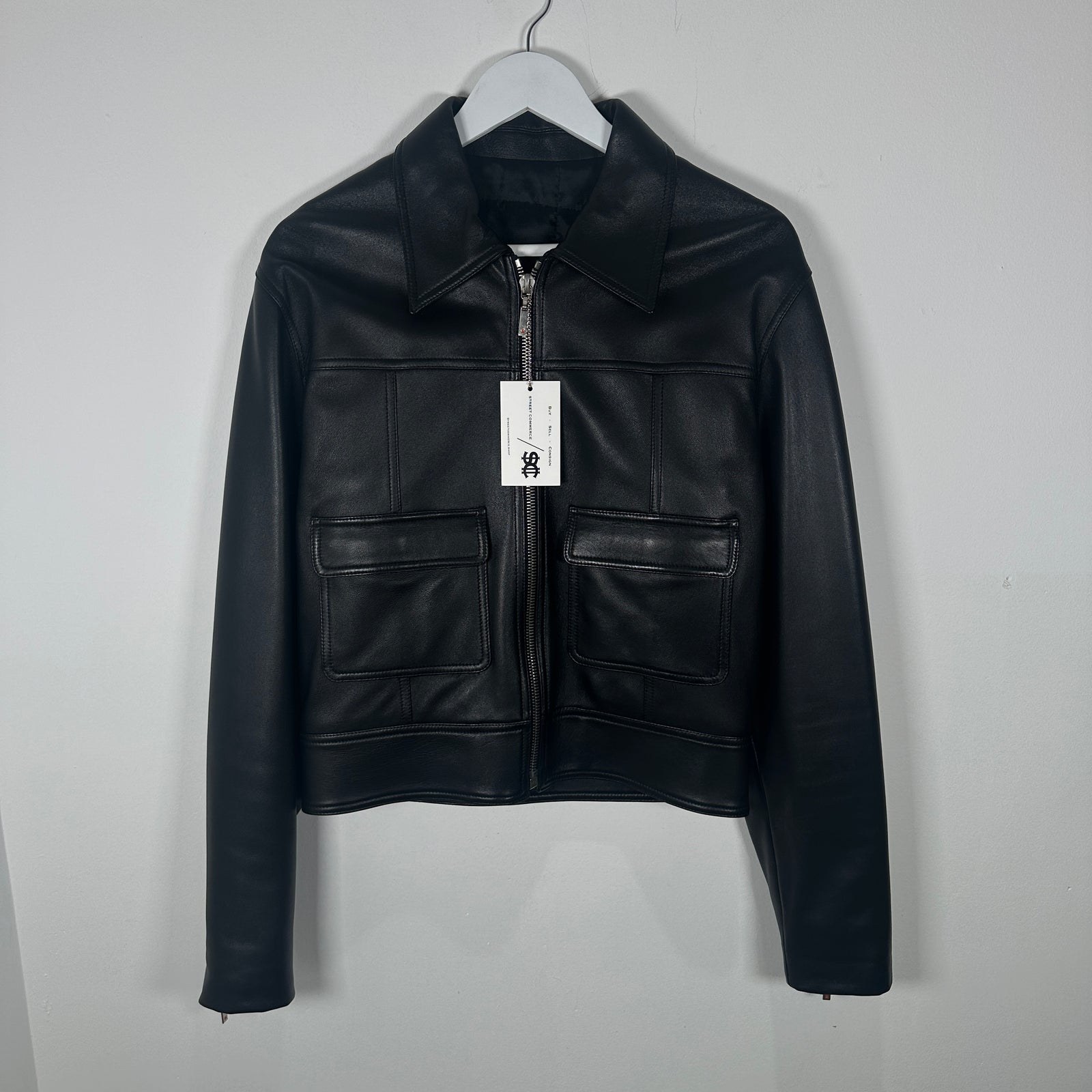 Yves Saint Laurent Rive Gauche 1990's Leather Field Jacket Size 50